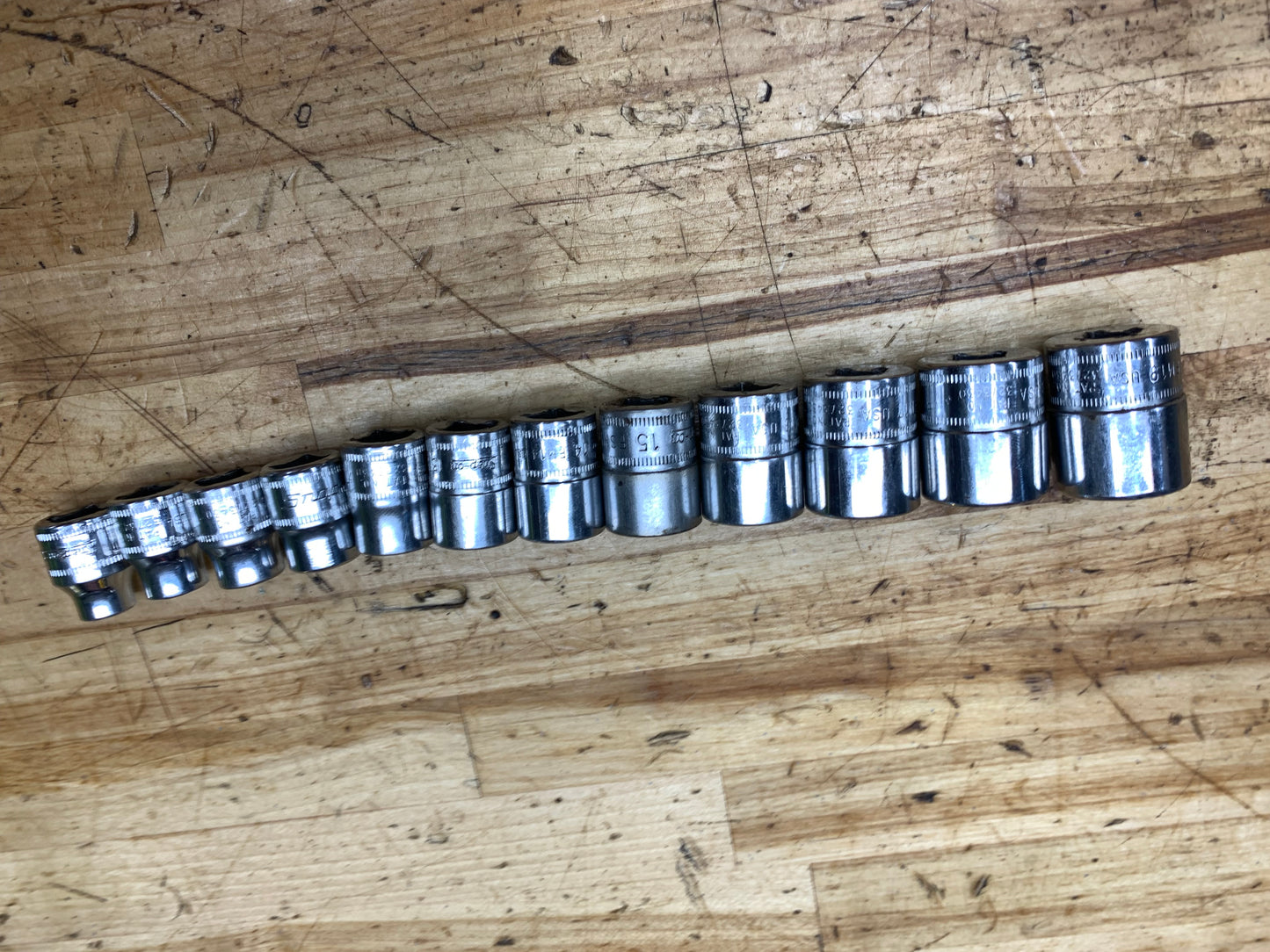 Snap On 3/8” Metric Shallow Socket Set 8-19mm 12pc USA 212FSMY