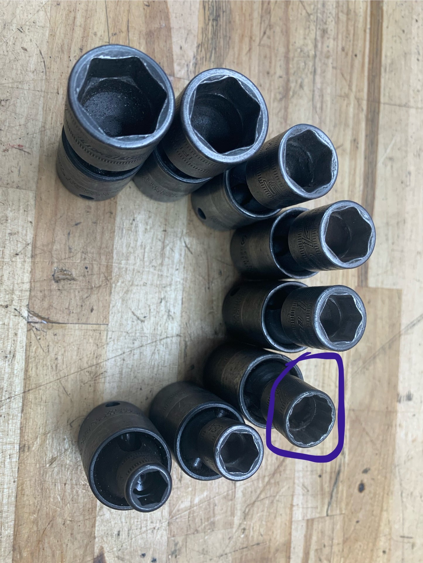 Snap On Metric 3/8” Impact Swivel Universal Socket Set 8pc