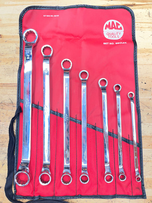 Mac Tools Metric Offset Box Wrench Set 7pc 8-24mm USA SBOL6K