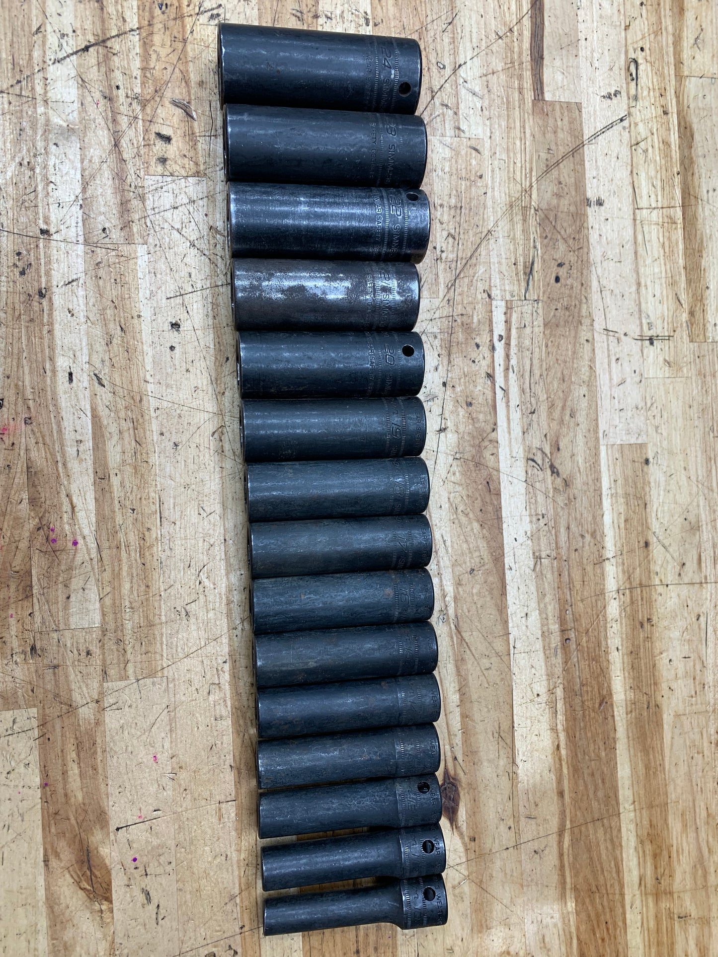 Snap On 1/2" Metric Deep Impact Socket Set 10-24mm USA 15pc 315SIMMYA