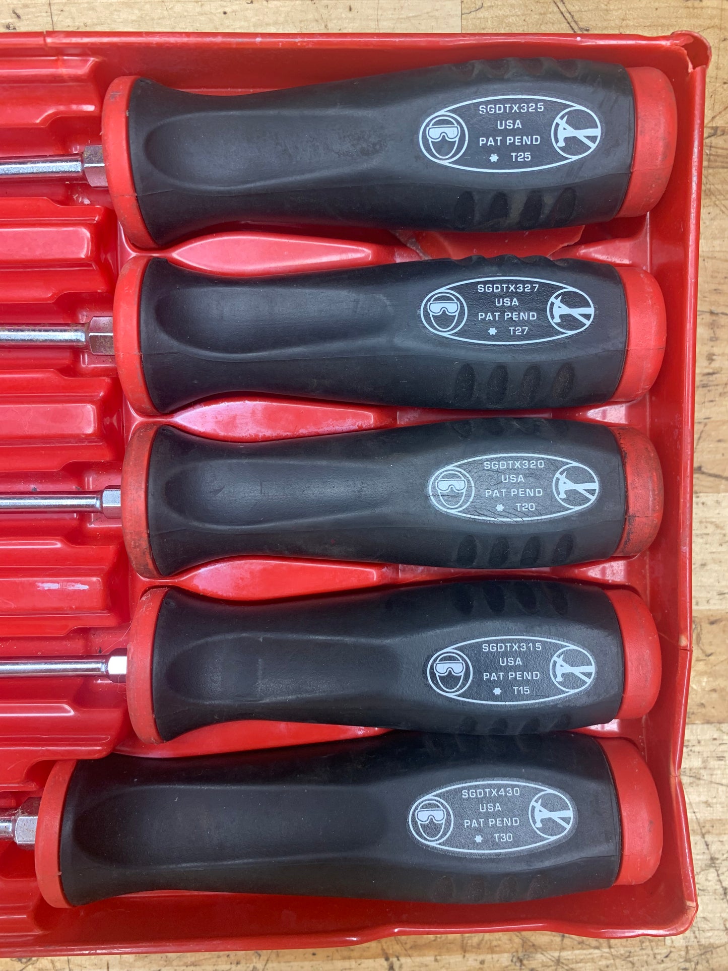 Snap On Torx Screwdriver Set T15-T30 5pc Vintage Soft Grip USA SGDTX50