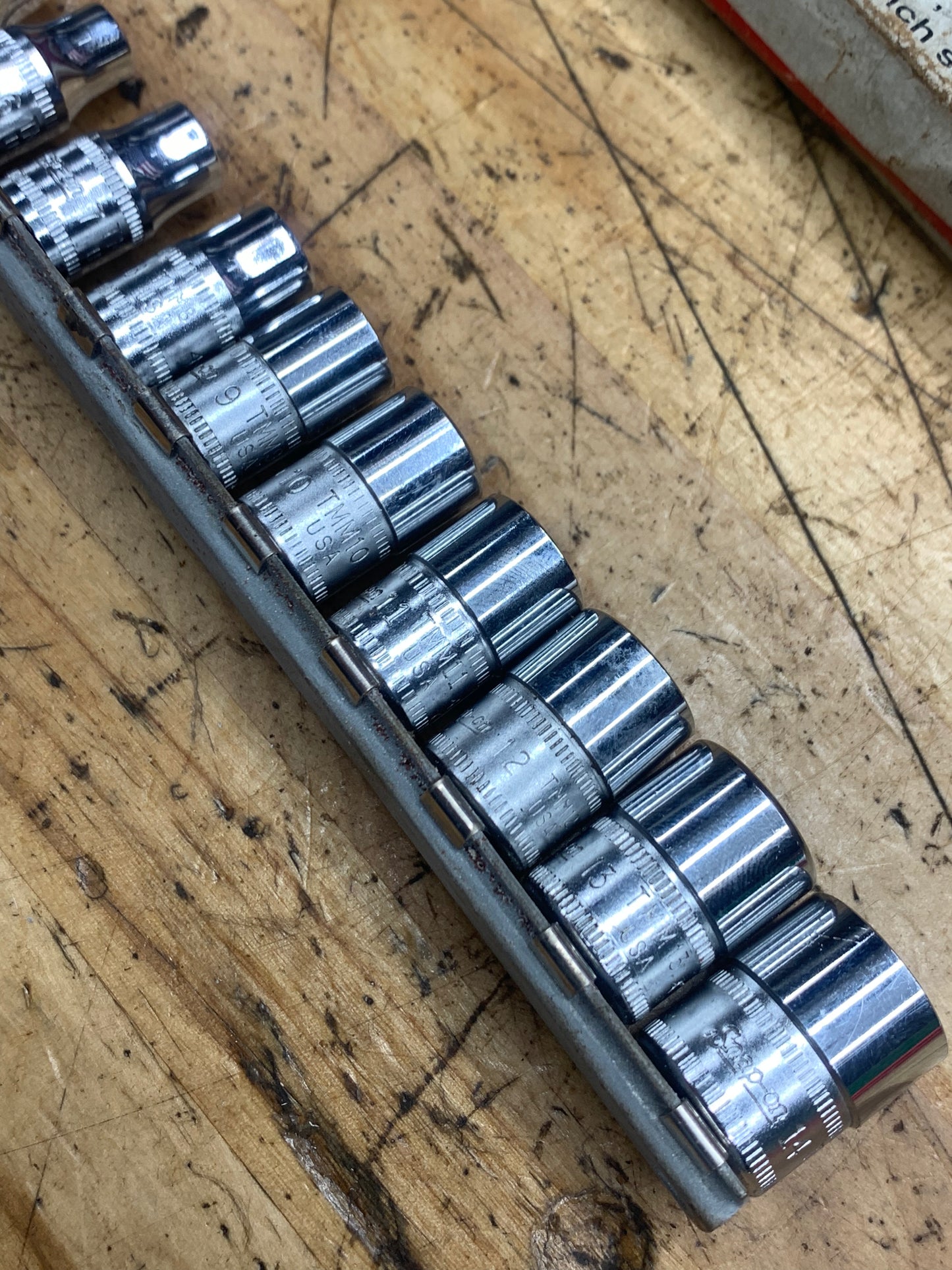 Snap On 1/4" Metric Vintage Shallow Socket Set 12pc USA EXCELLENT CONDITION 112TMMY