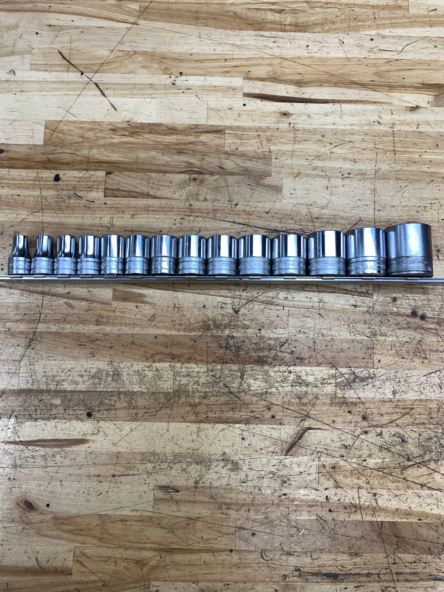 Snap On 1/2” SAE Shallow Socket Set 14pc USA