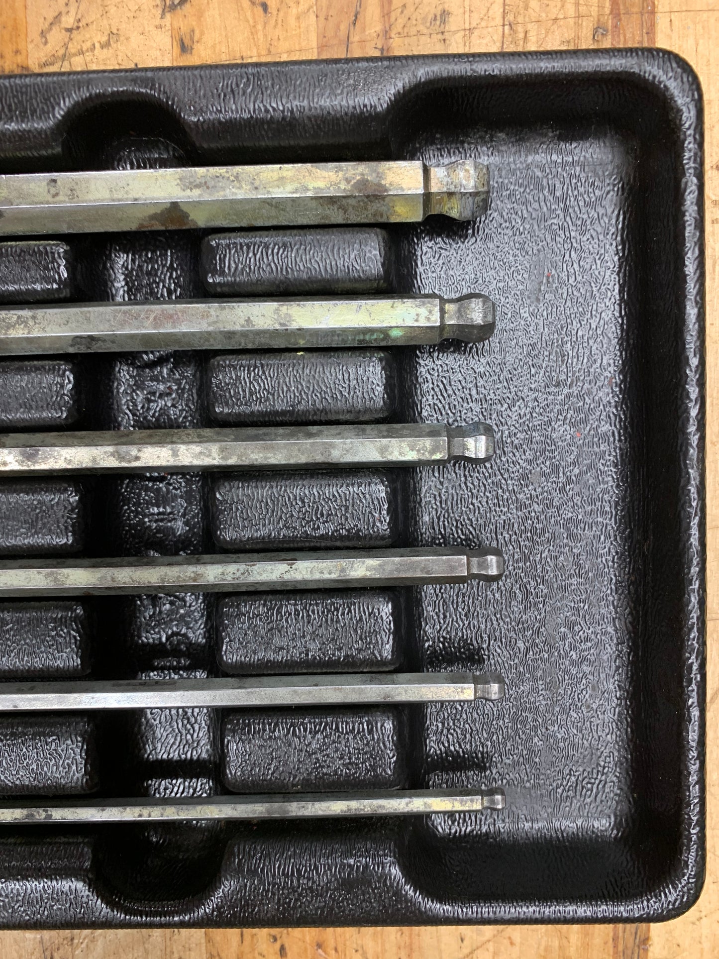 Snap On 3/8" Metric Ball End Hex Socket Tray 6pc Set USA 206EFABLM