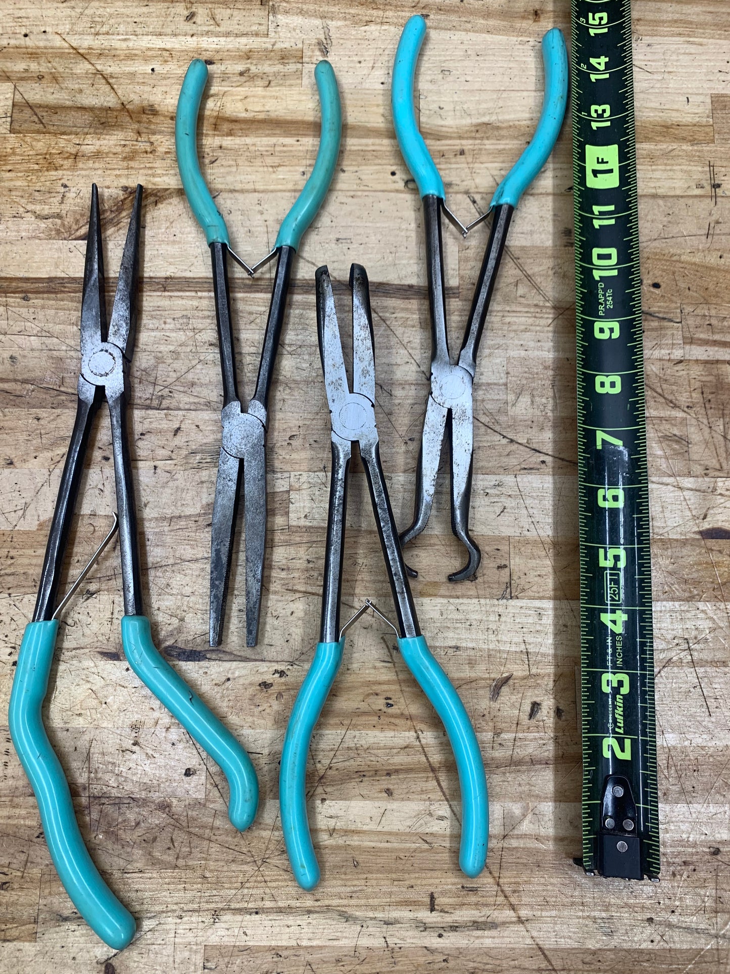 Matco 4pc Long Plier Bundle: Needlenose, Hose Grip, Duck Bill