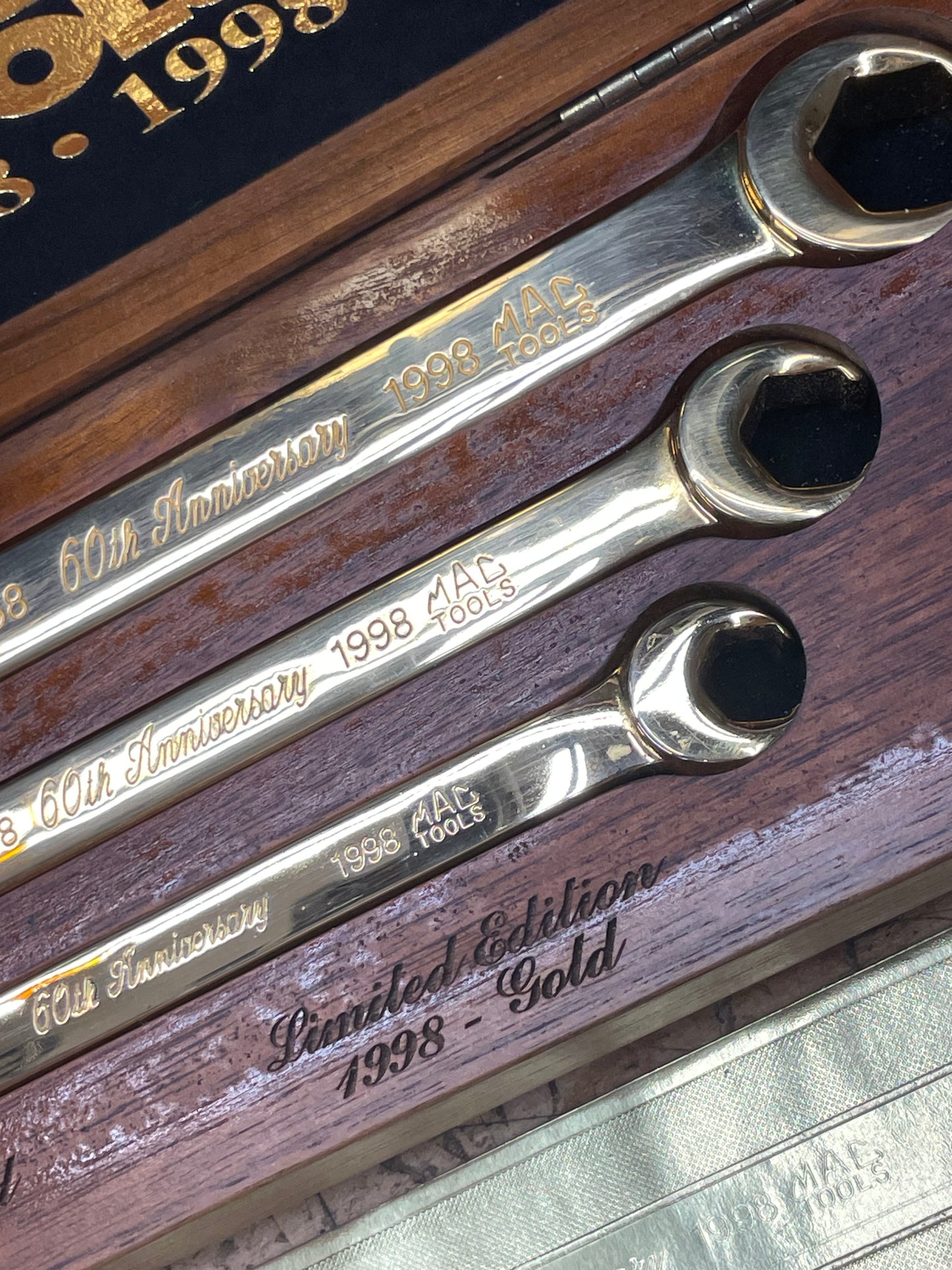 Mac Tools 1998 60th Anniversary Limited Edition 24k Gold Plated Flare Wrench Set USA 1998GOLD