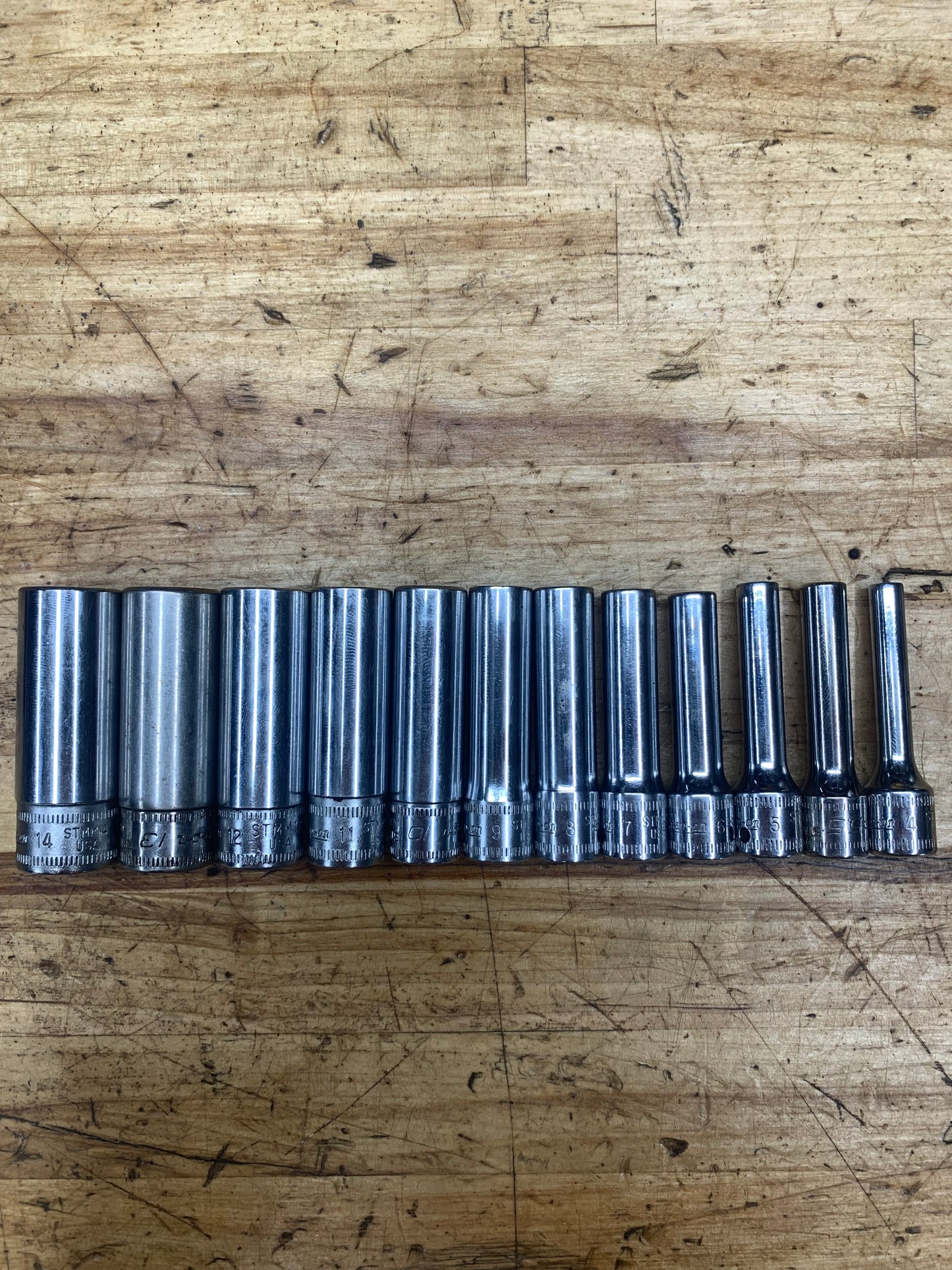 Snap On 1/4" Metric Deep Socket Set 12pc USA 112STMMY