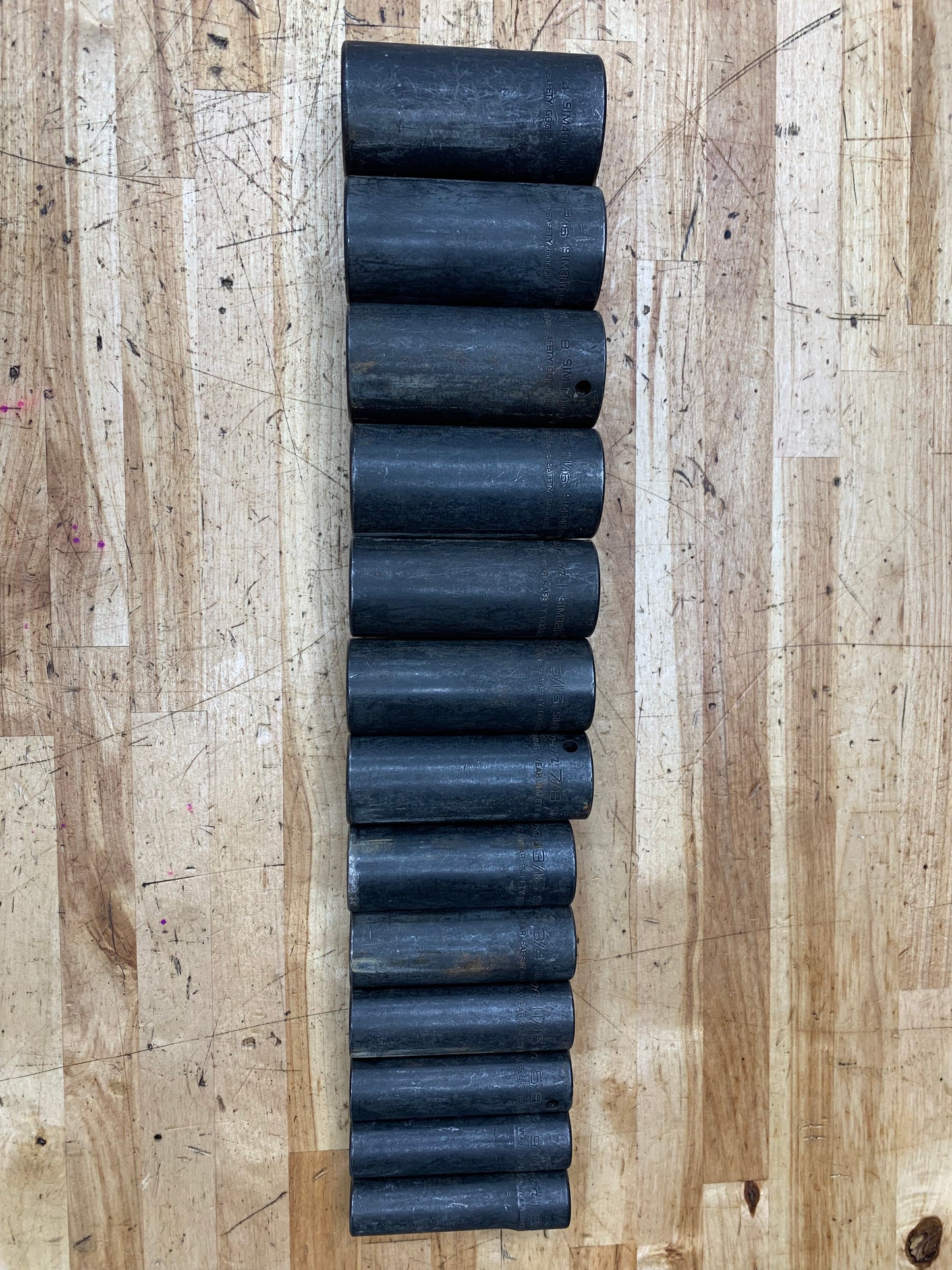 Snap On 1/2" SAE Deep Impact Socket Set 1/2"-1-1/4" 13pc USA 313SIMA