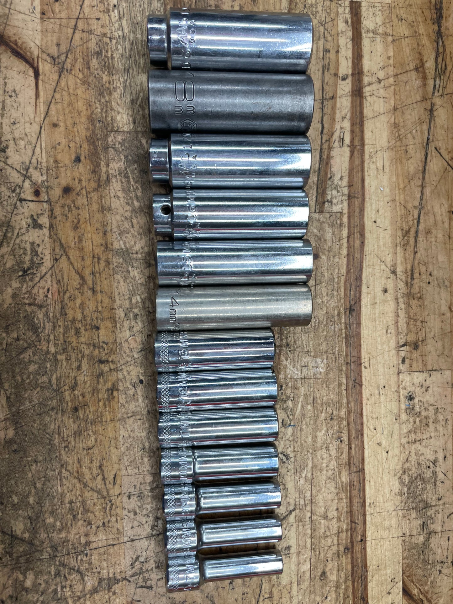 Mac* 3/8” Metric Deep Socket Set 13pc 7-19mm USA