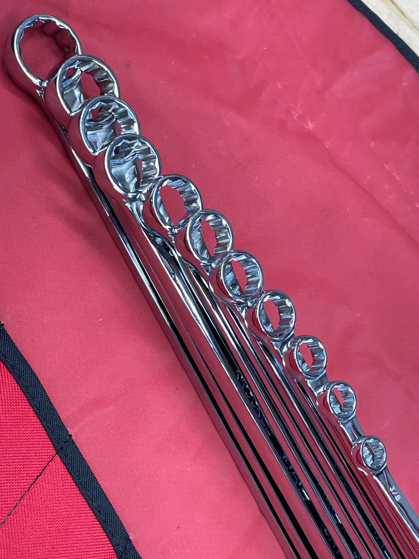 Mac Tools SAE Long Pattern Combo Wrench Set 11pc 3/8”-1” USA LIKE NEW SCL11LKS