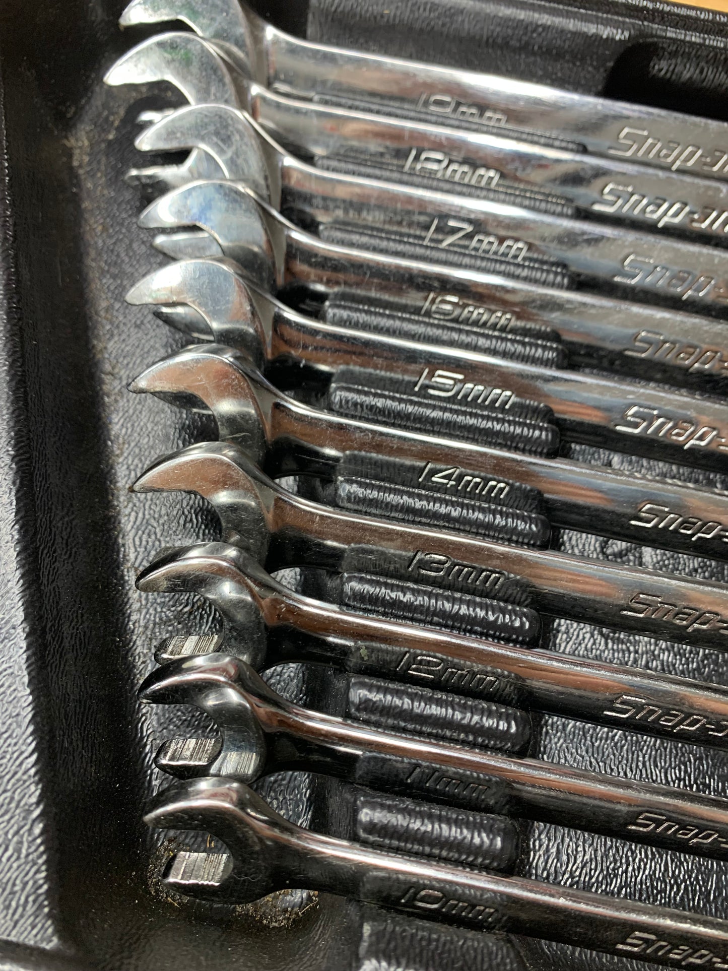 Snap On Metric Ratcheting Combo Wrench 10-19mm Set USA SOXRRM710A