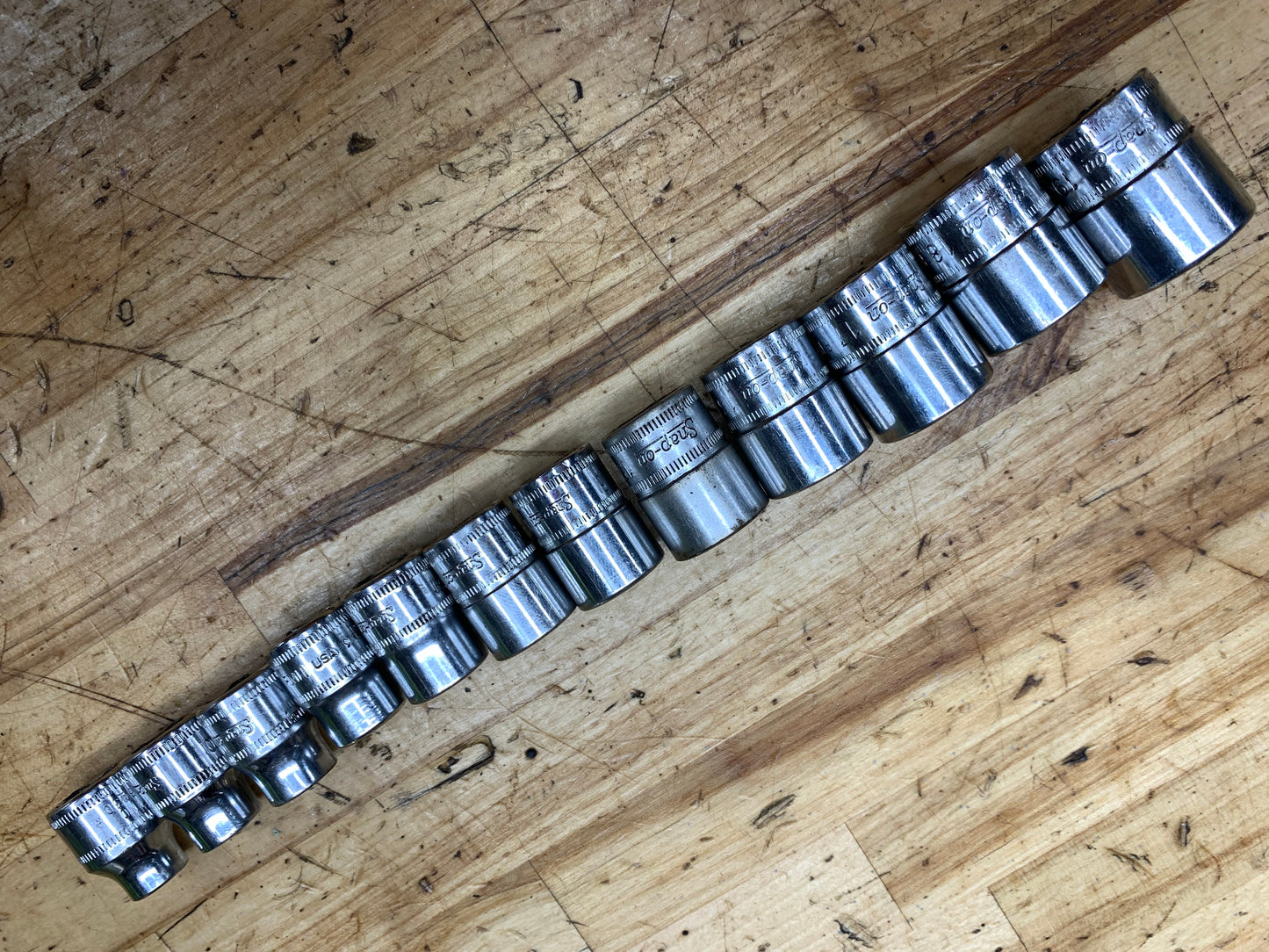 Snap On 3/8” Metric Shallow Socket Set 8-19mm 12pc USA 212FSMY