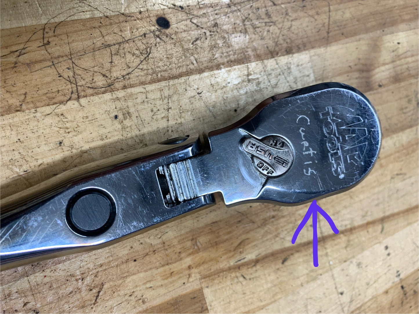 Mac Tools 1/2” Long Locking Flex Head Ratchet USA VR2690LFK