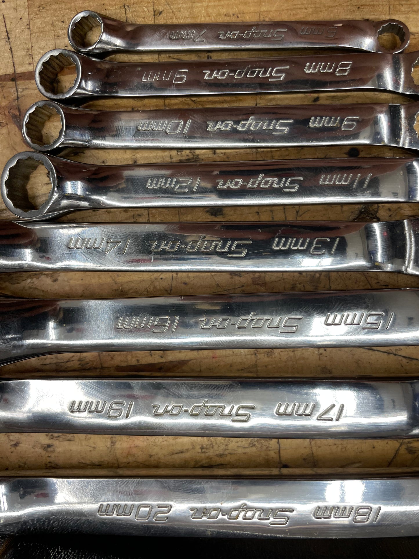 Snap On Metric Short Pattern 8pc Box Wrench Set 6-20mm USA XSM608A