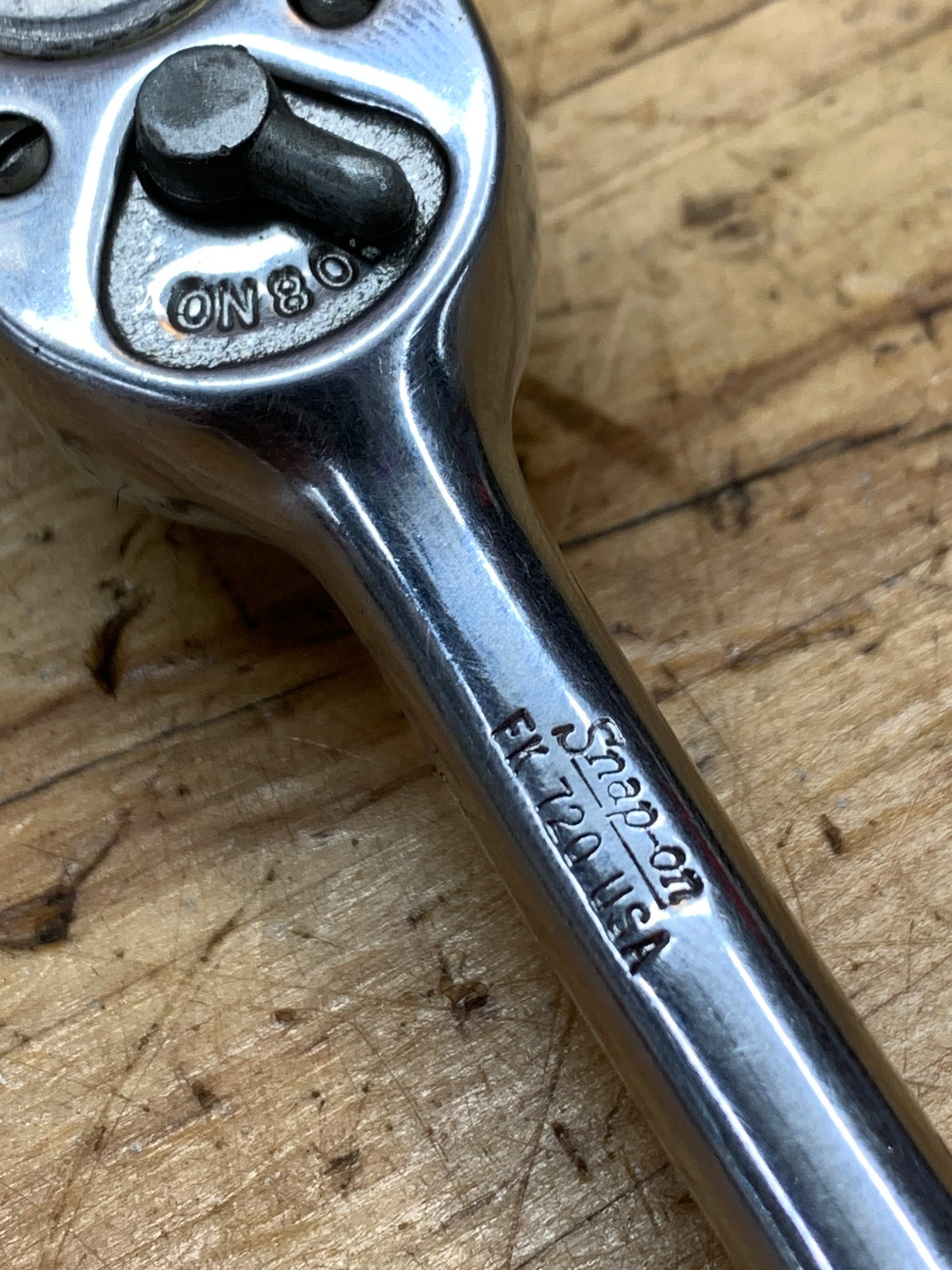 Snap On 3/8" Stubby Ratchet Vintage USA FK720