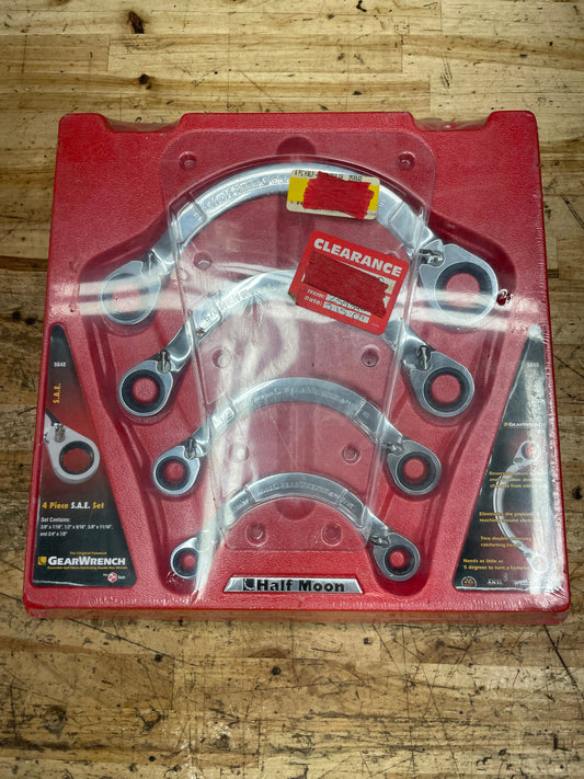 Gearwrench SAE Half Moon Obstruction Wrench Set NIB 9840