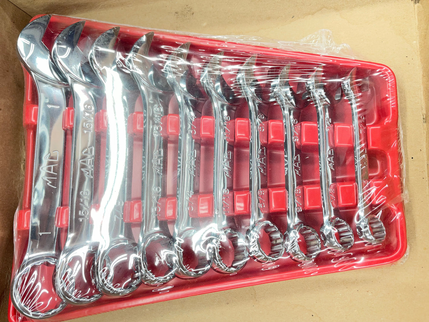Mac SAE Stubby Combo Wrench Set 7/16”-1” NIB USA VINTAGE SCS102PTR