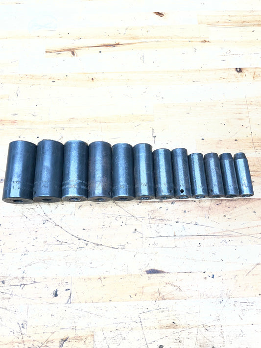 Snap On 3/8” SAE Deep Impact Socket Set 12pc. 5/16”-1” USA 212SIMFYA