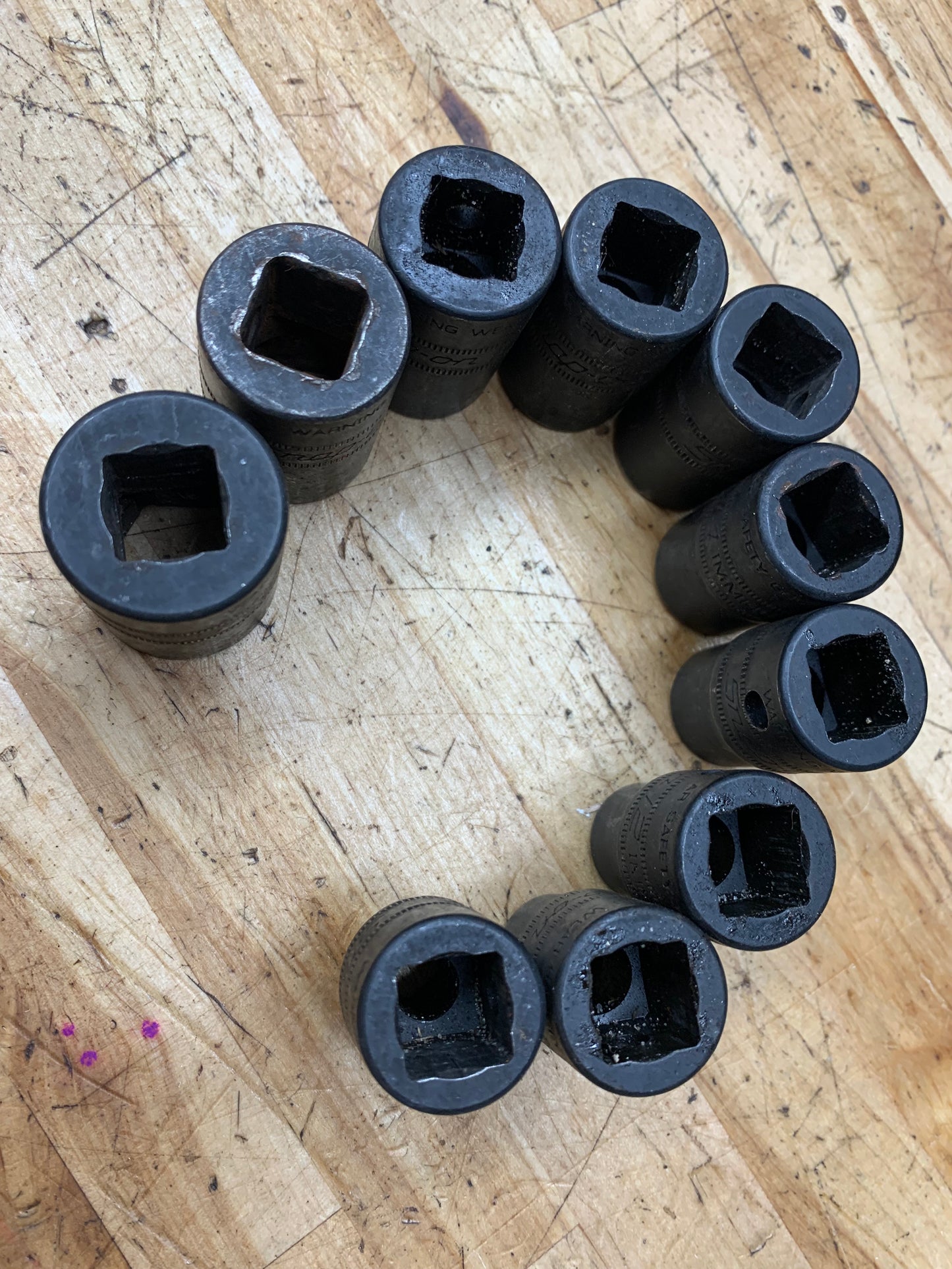 Snap On 1/2" Metric Shallow Impact Socket Set 10-19mm USA 10pc 310IMMYA