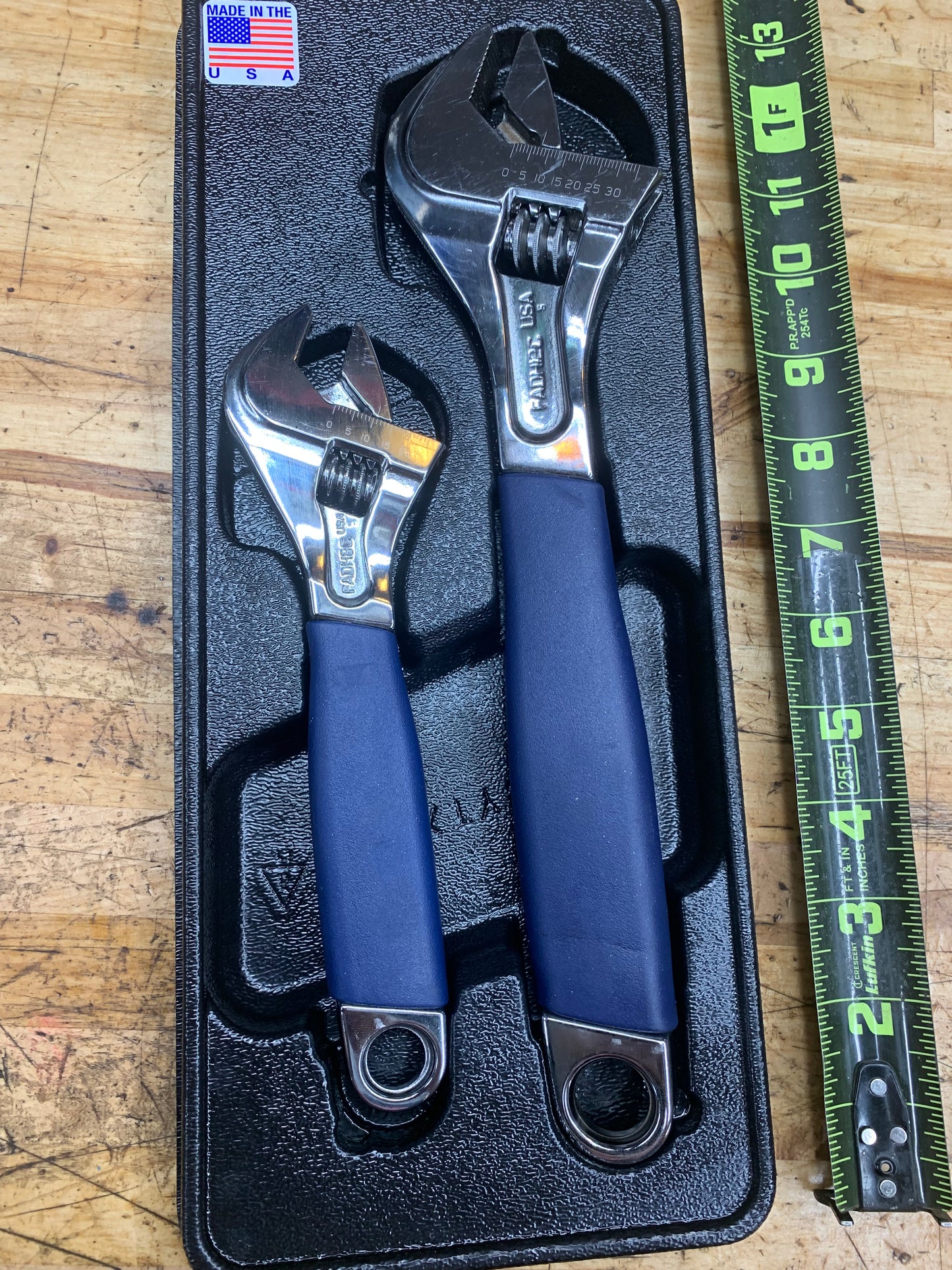 Snap On Power Blue Adjustable Wrench Tray Set 2pc USA FADH702C1