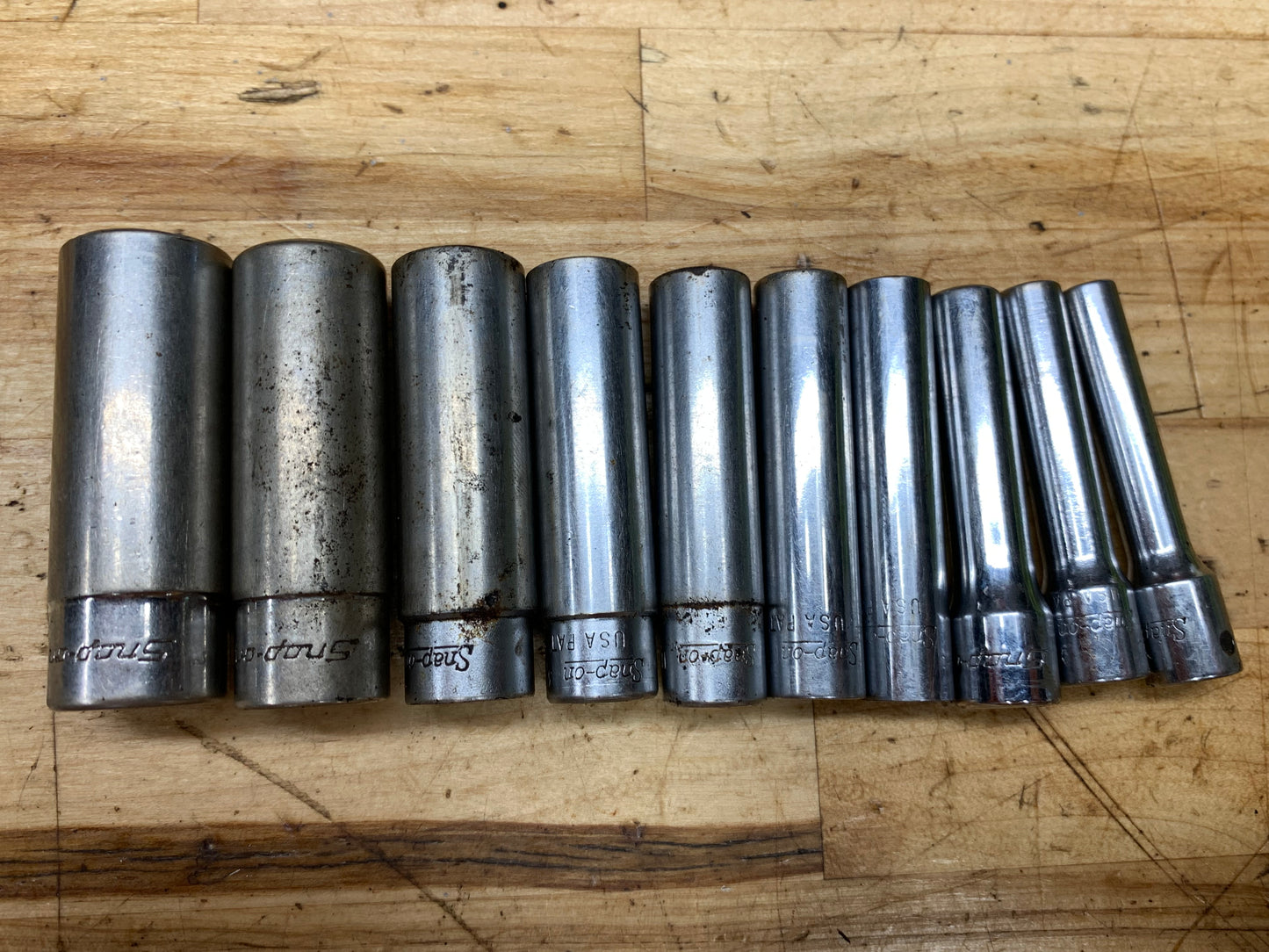 Snap On 1/4” SAE Deep Socket Set 10pc USA 110STMY