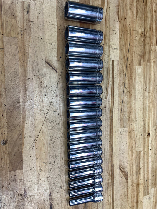 Snap On 1/2" Metric Deep Socket Set 17pc