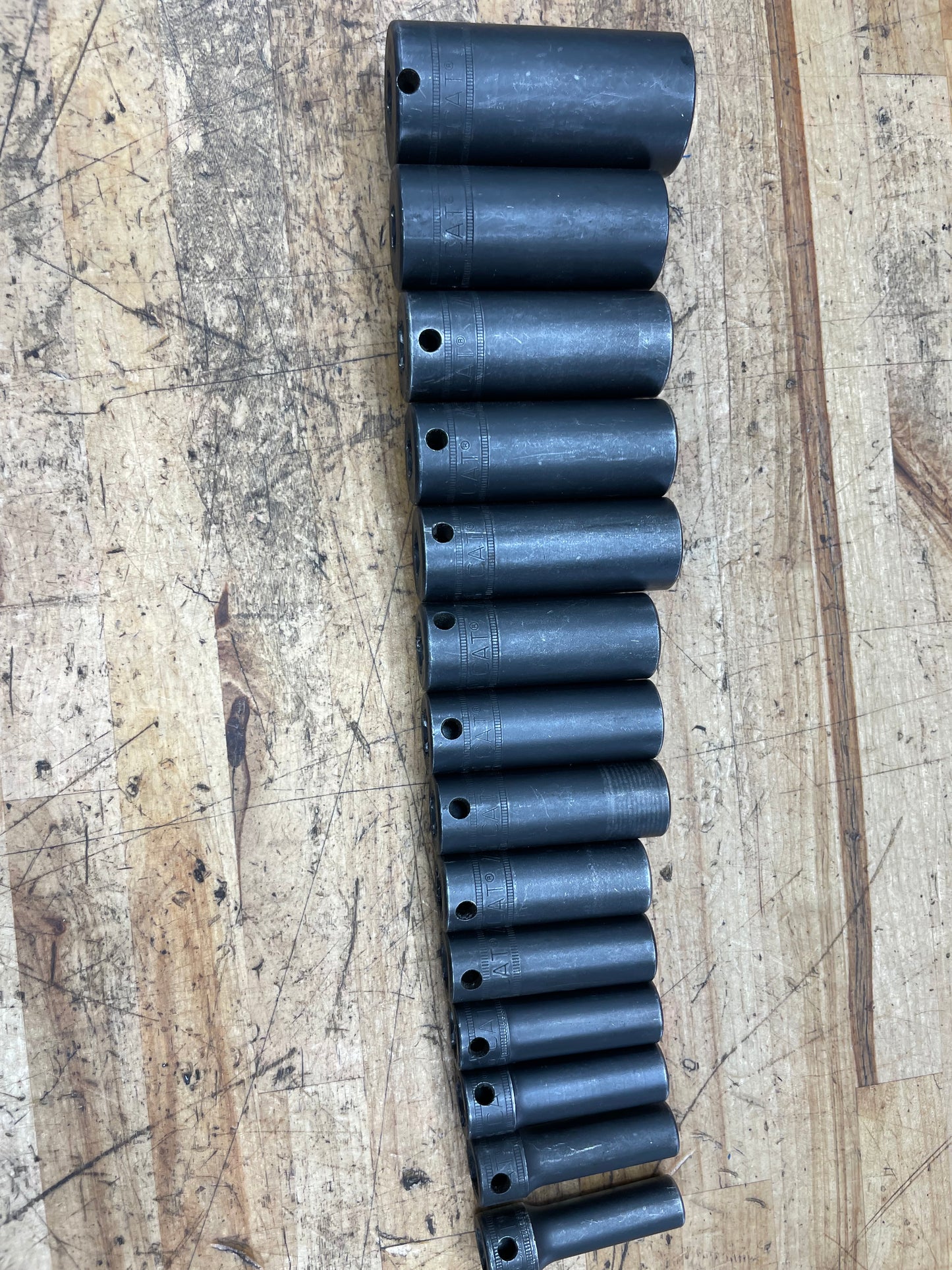CAT by Snap On 3/8” Metric Deep Impact Socket Set 14pc USA 8-24mm