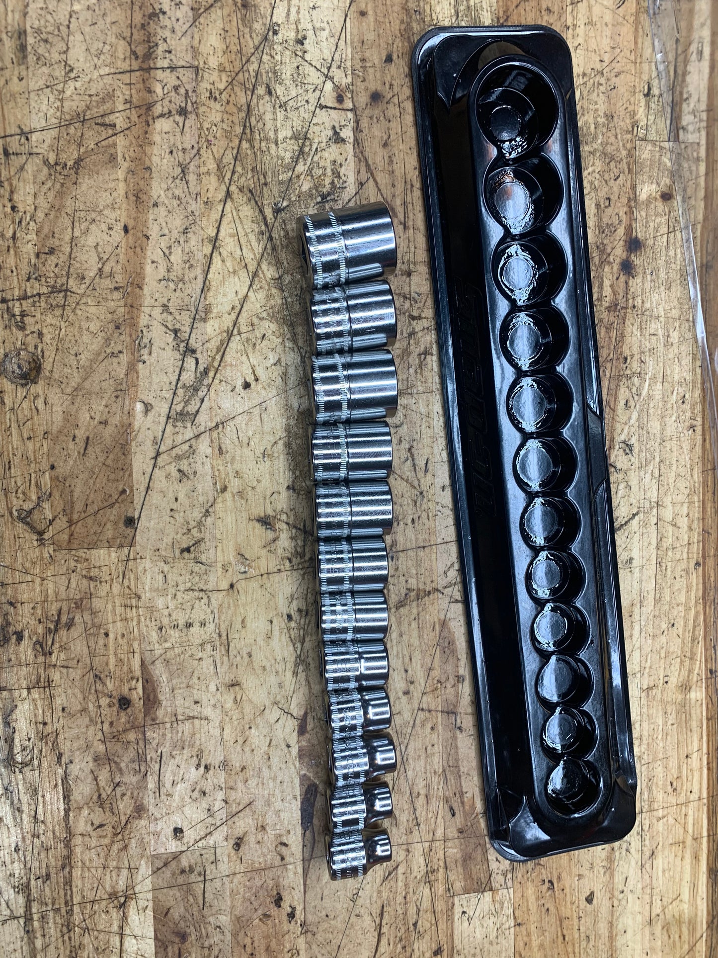 Snap On 3/8" Metric Shallow Socket Set 12pc LIKE NEW USA 212FSMY