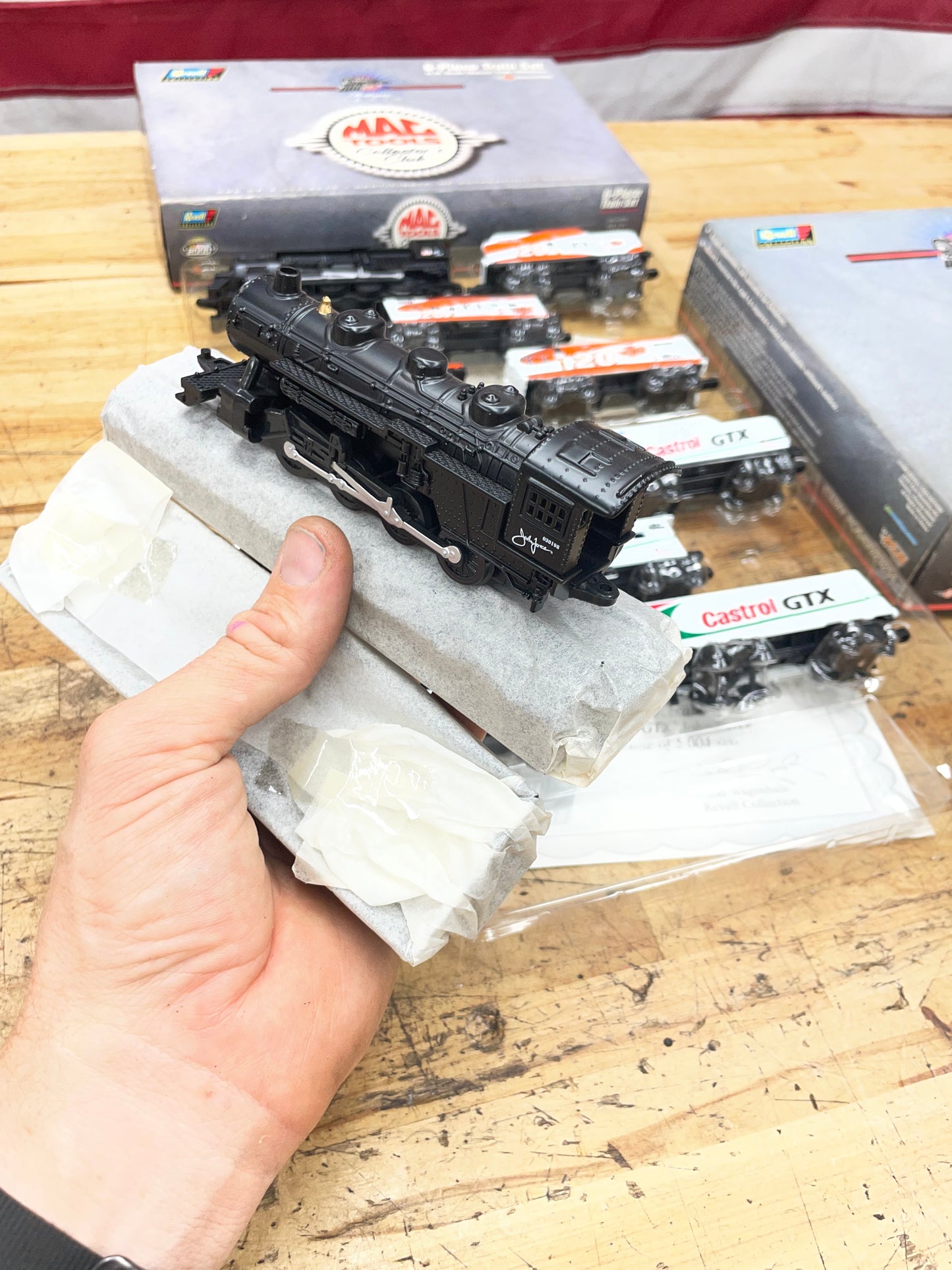 Mac Tools Vintage 1999 Collectors Club John Force & Tony Stewart Die Cast Tribute Train SET Revel