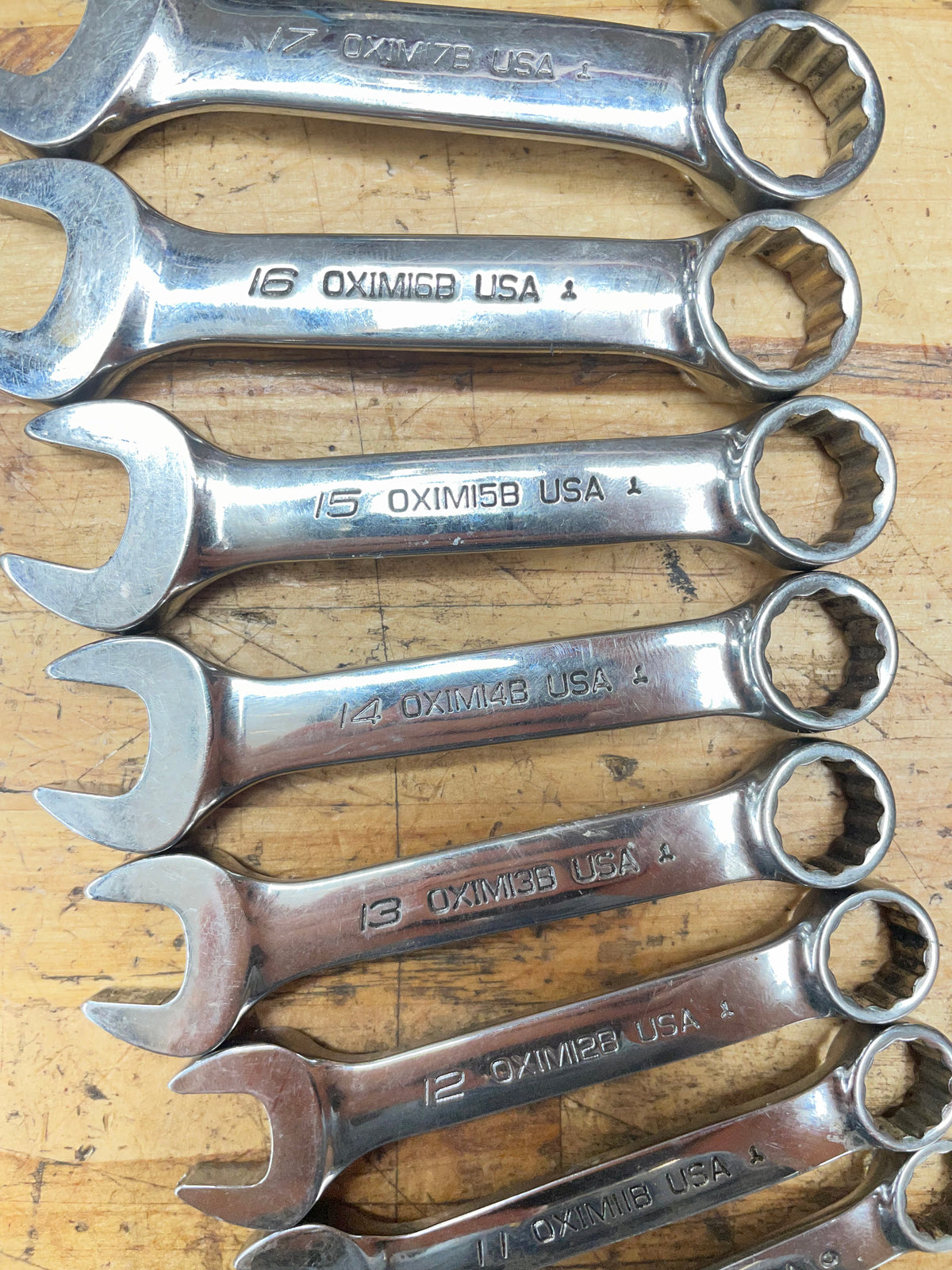 Snap On Metric Stubby Wrench Set 10-19mm 10pc USA OXIM710B