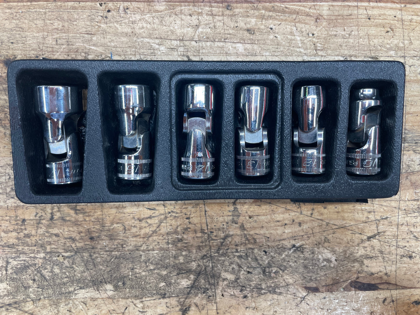 Snap On 3/8” Metric Universal Swivel Chrome Socket Set 6pc USA 206FSUMA
