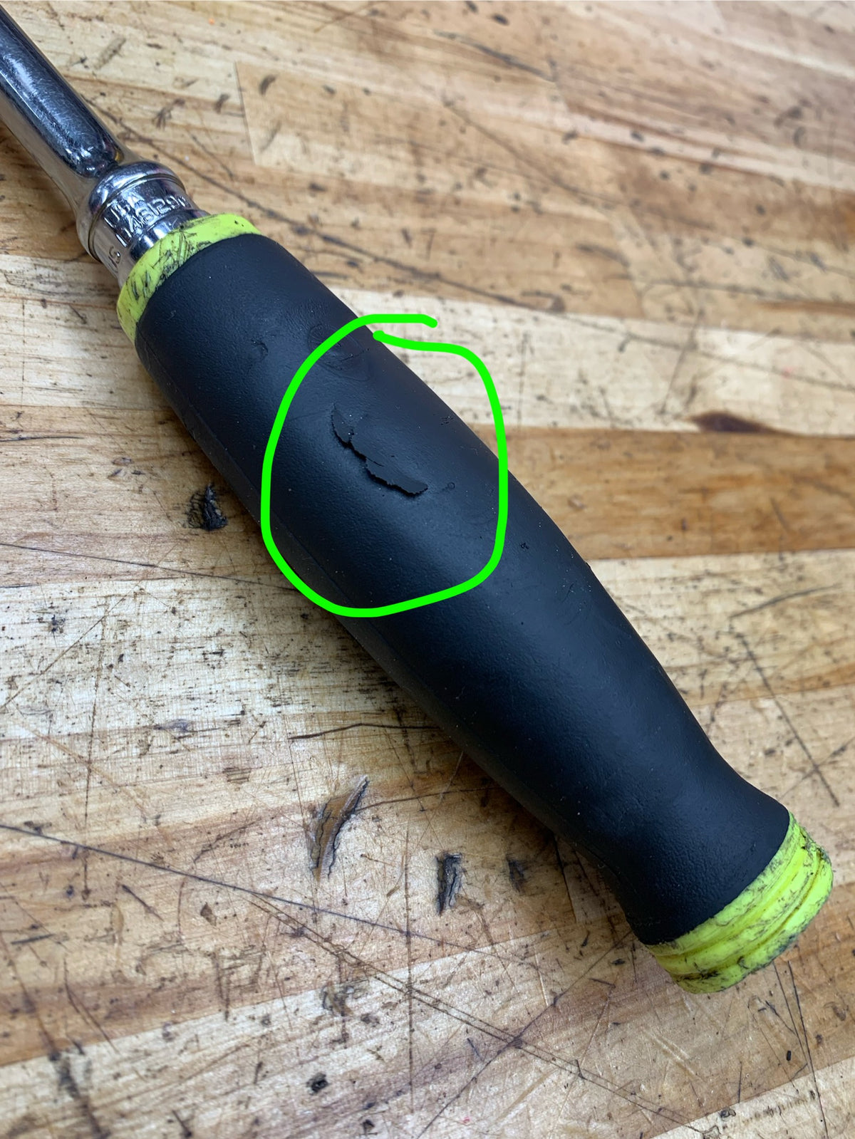 Snap On 3/8” Long Soft Grip Ratchet HIVIZ USA FHL80