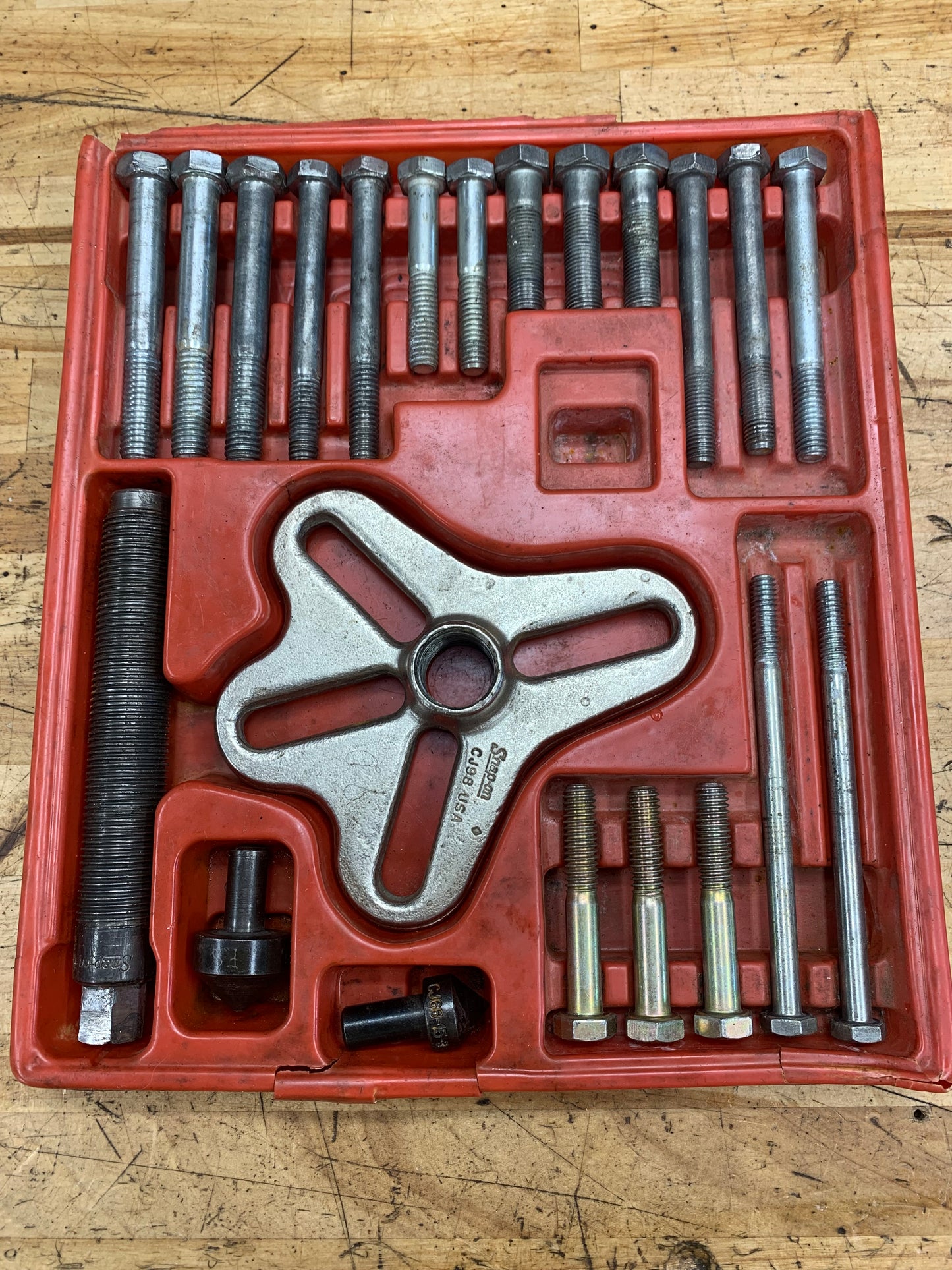 Snap On Bolt Grip Puller Set Tray Vintage USA CJ98