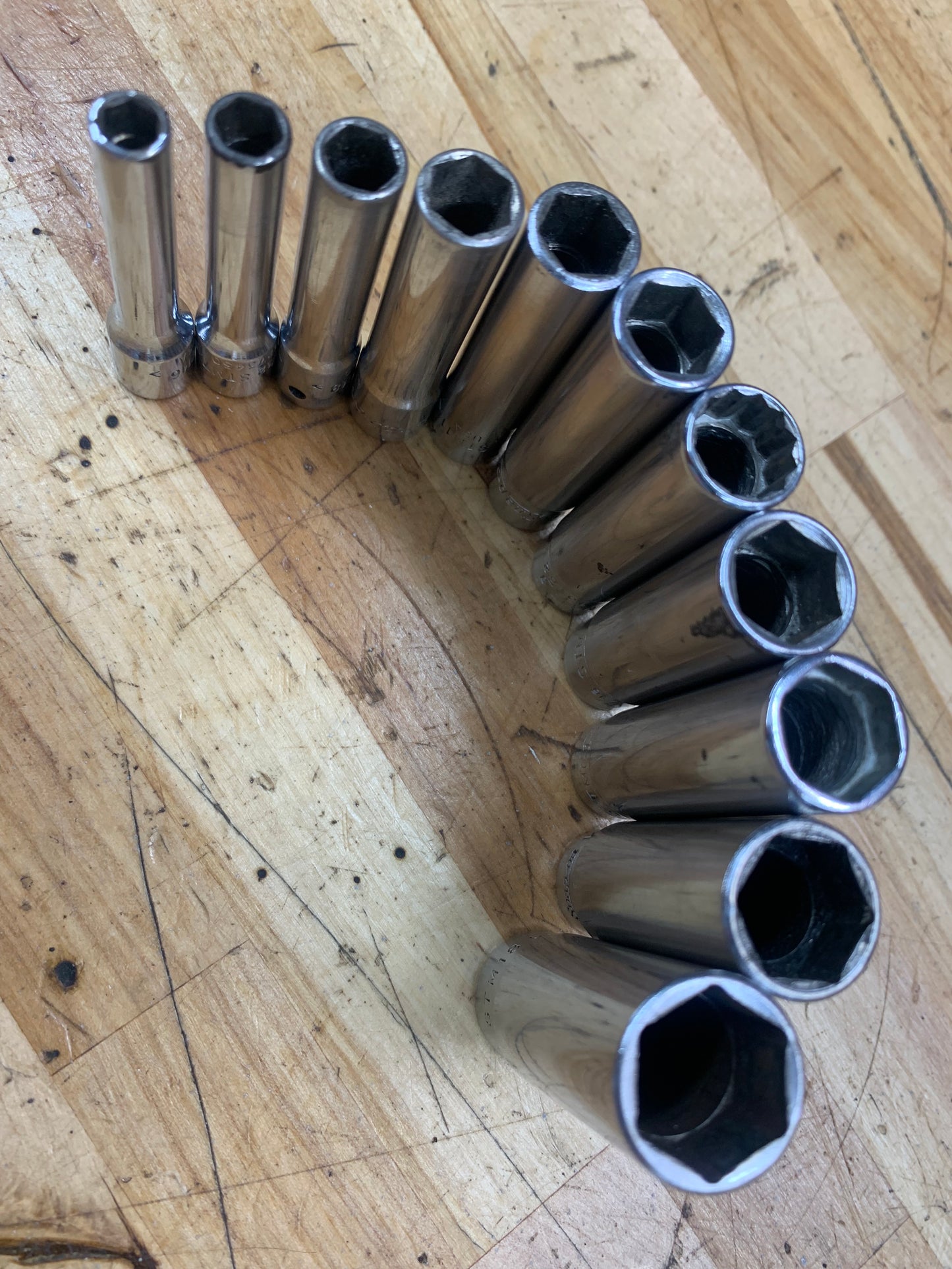 Snap On 1/4” SAE deep socket set 11pc.