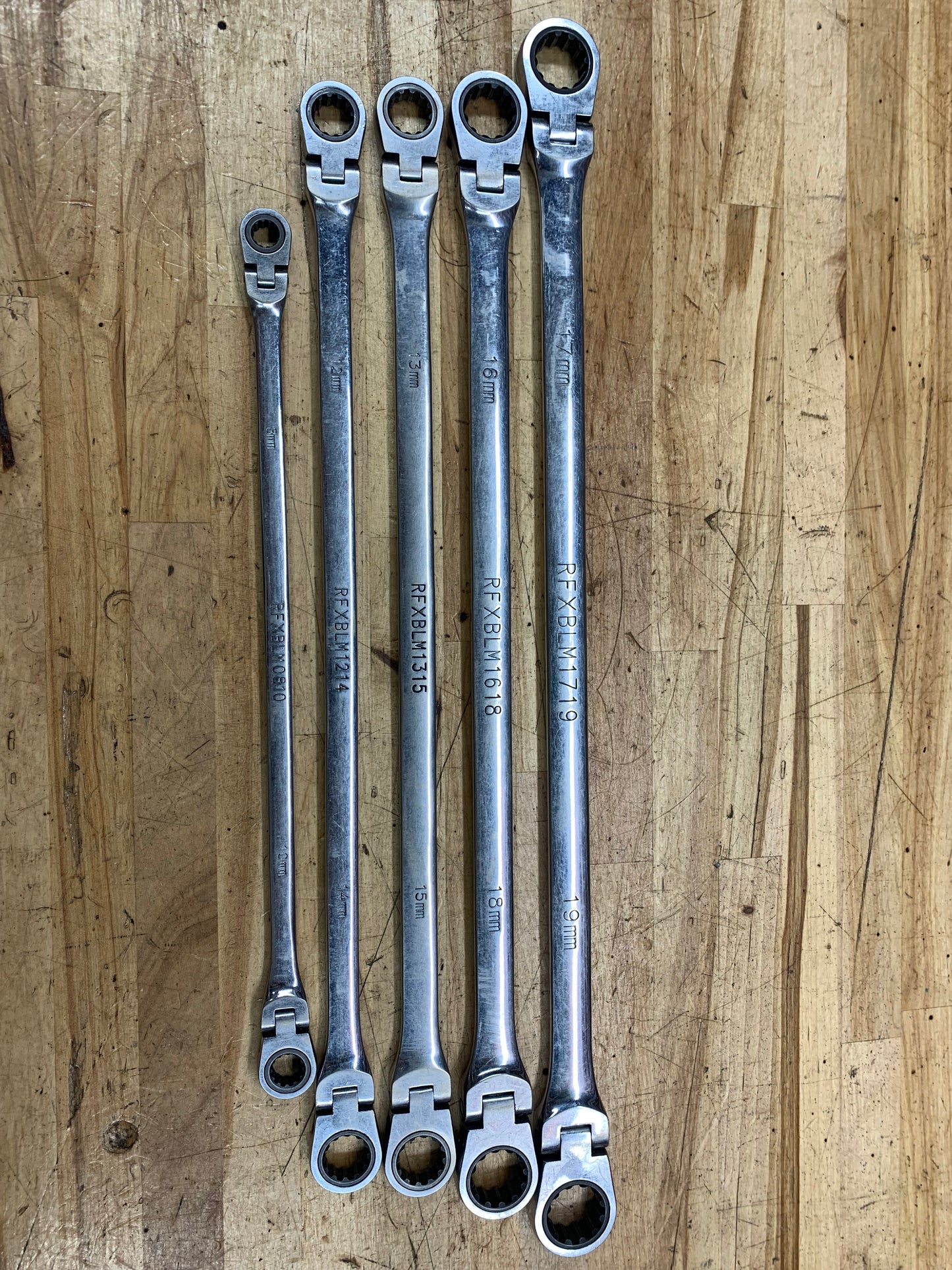 Matco XL Metric Flex Head Ratcheting Wrench Set 5pc. SRFBXLM52TA