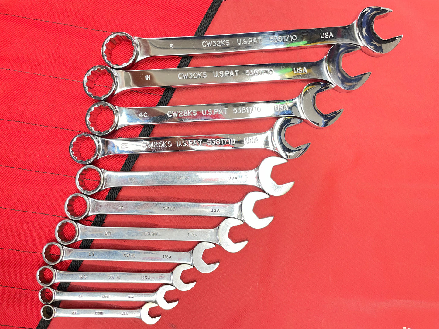 Mac SAE Short Pattern Combo Wrench Set 11pc 3/8”-1” USA