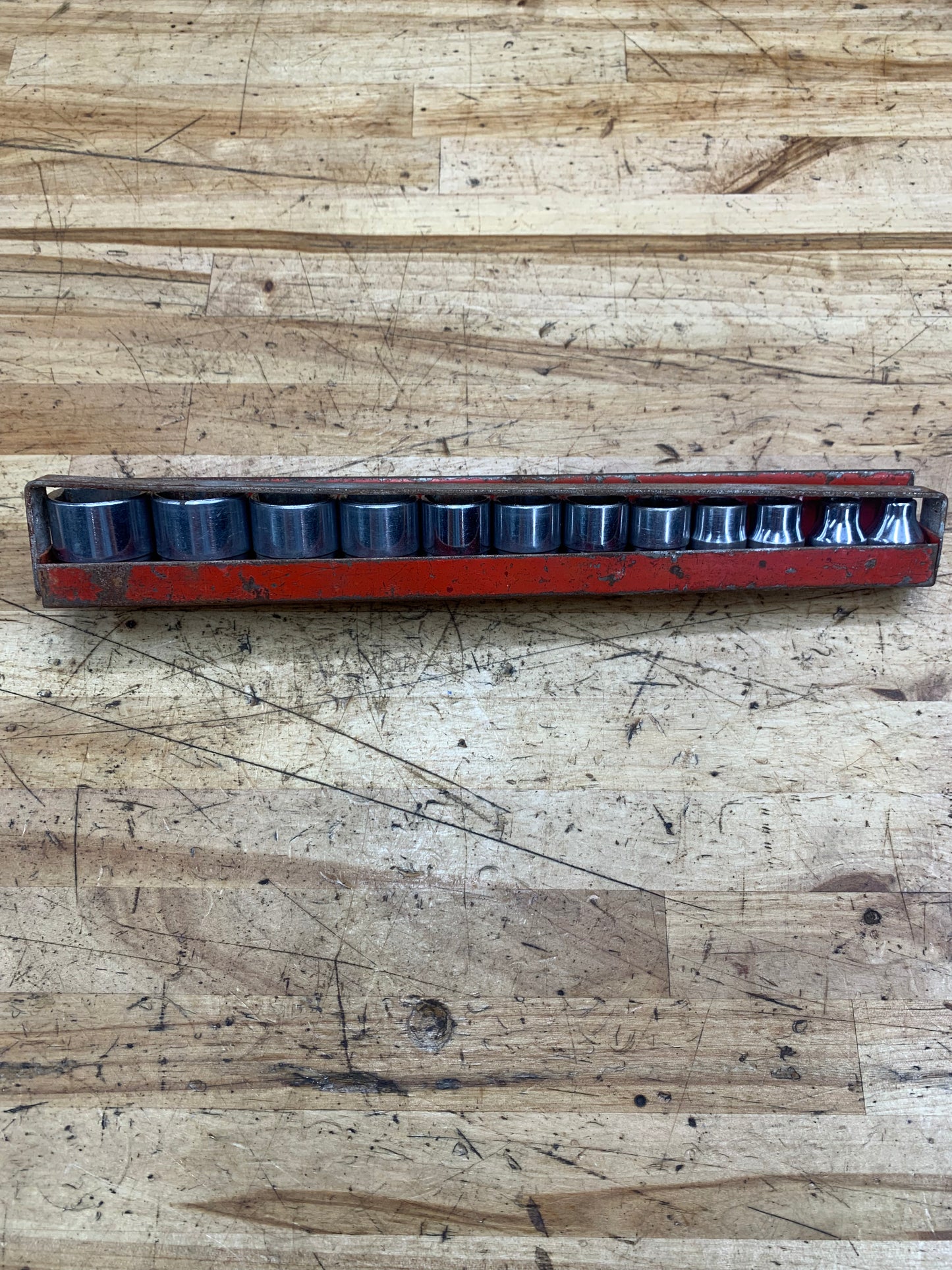 Snap On 3/8" SAE Vintage Shallow Socket Set 12pc USA KTA-232A