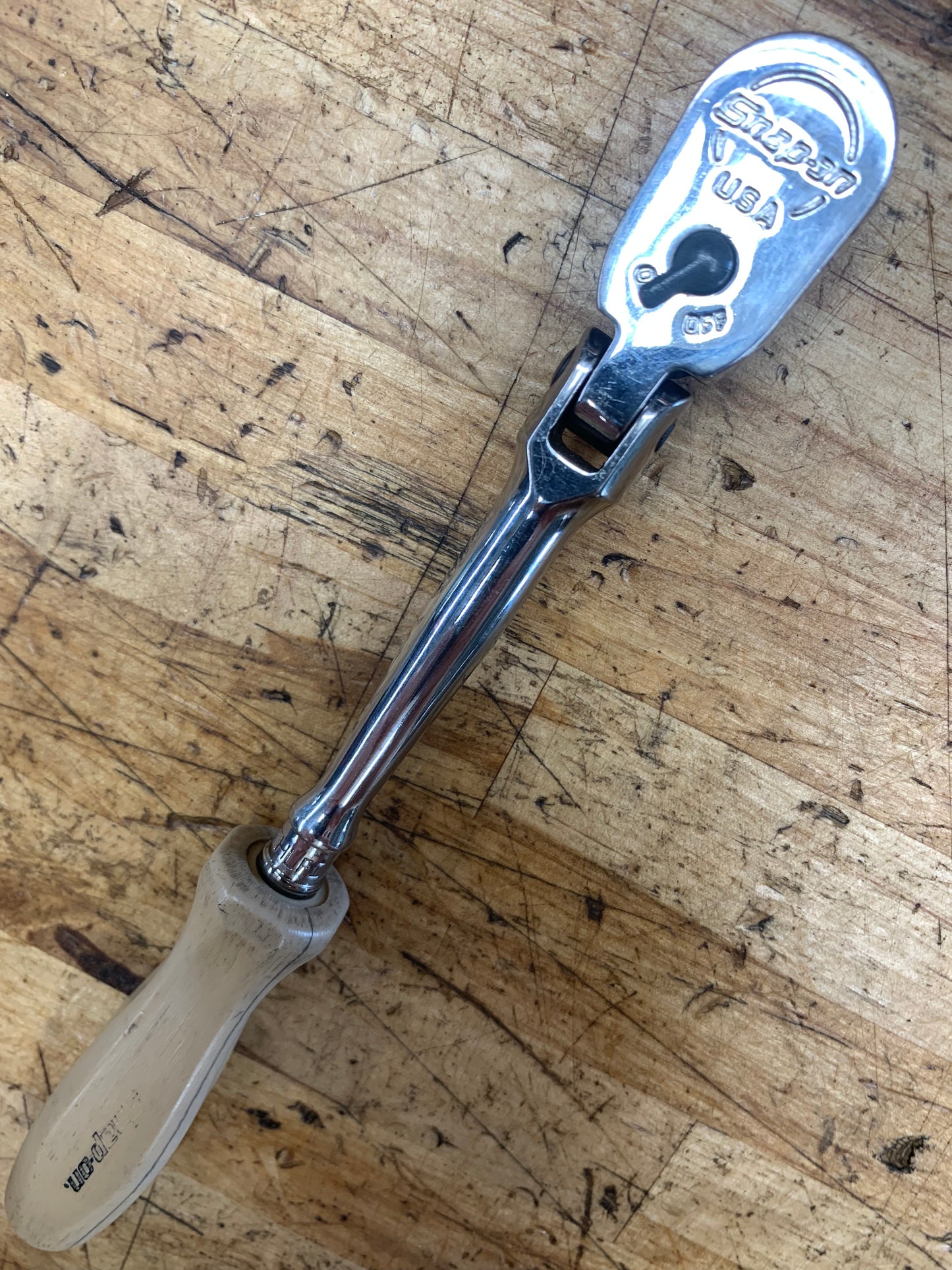 Snap On 1/4" Flex Head Combat Tan Hard Handle Ratchet USA THLFD72