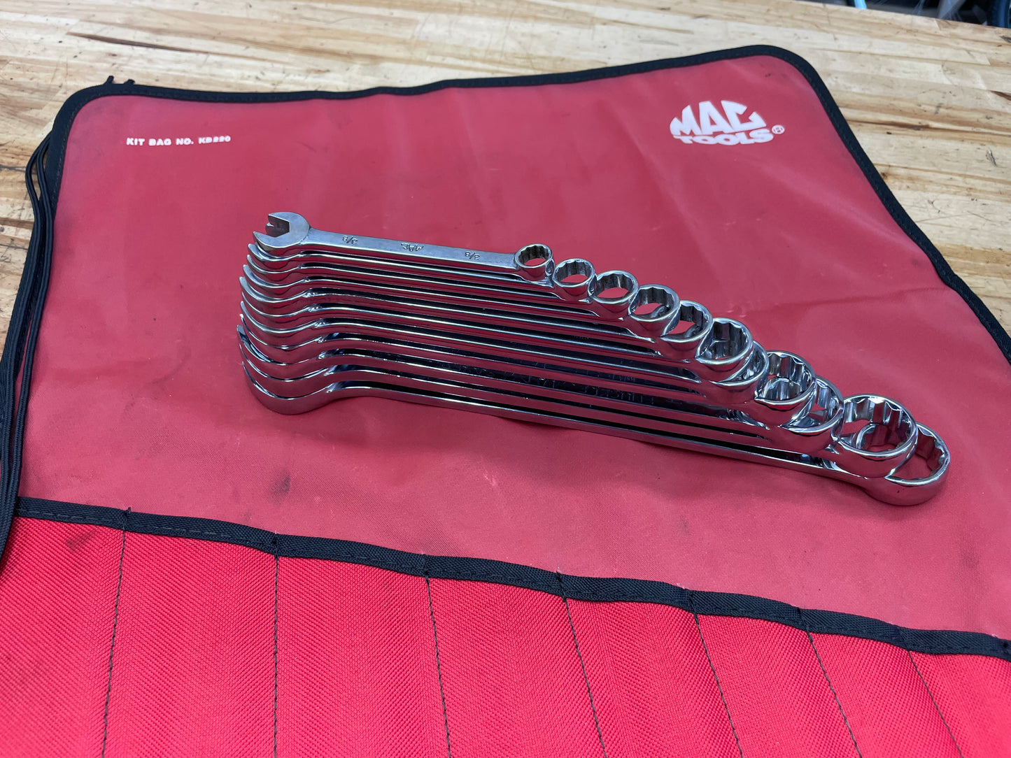 Mac SAE Short Pattern Combo Wrench Set 11pc 3/8”-1” USA
