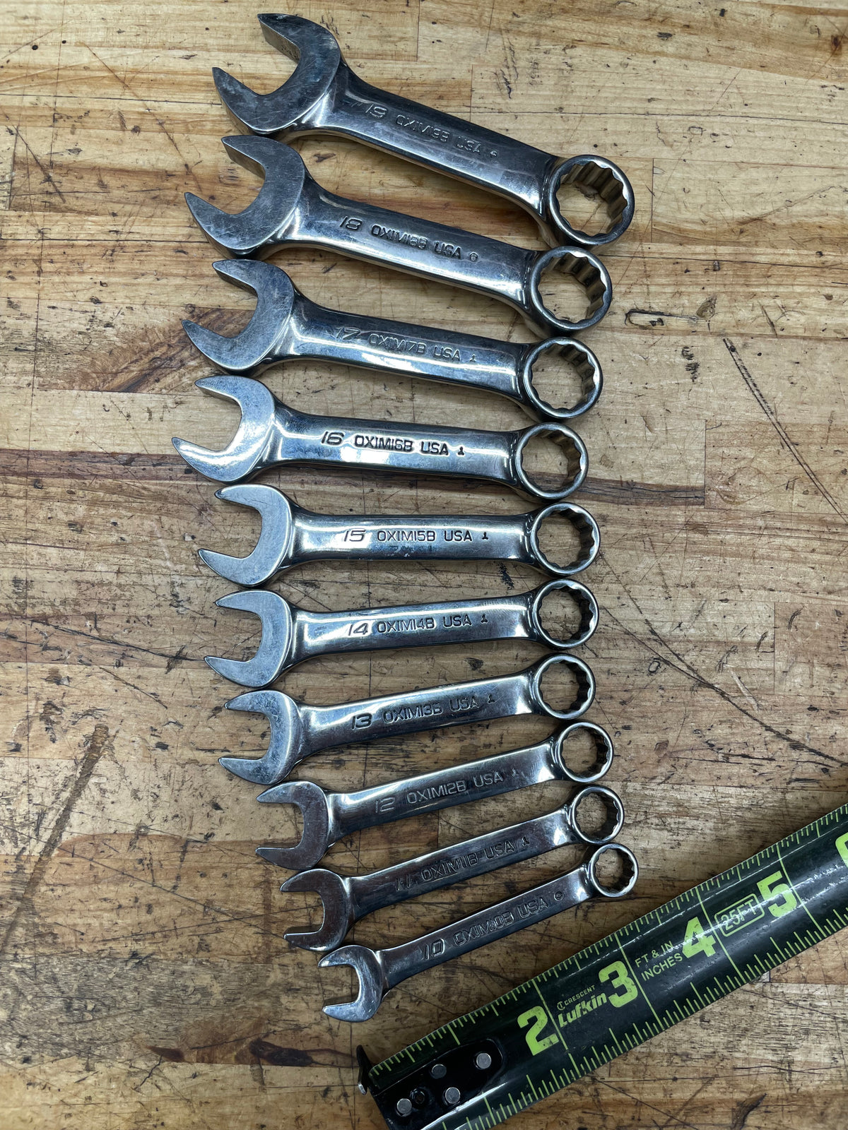 Snap On Metric Stubby Wrench Set 10-19mm 10pc USA OXIM710B