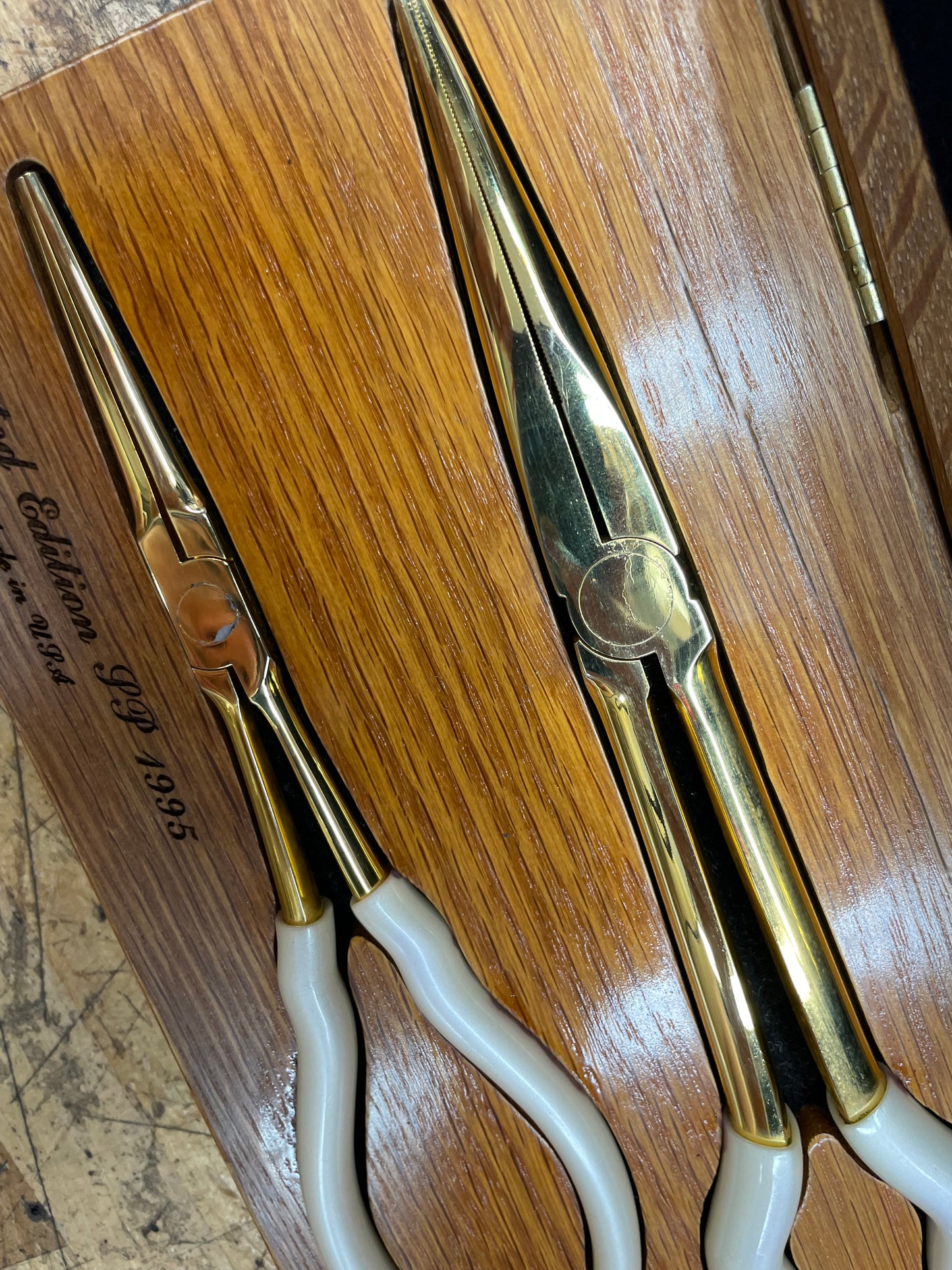 Mac Tools 1995 Limited Edition 24k Gold Plated Needle Nose Plier Set USA 4,195/9,999 SP1995