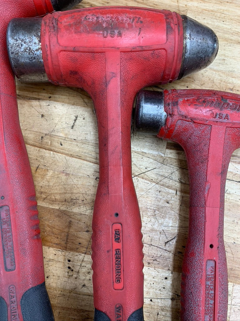 Snap On Ball Peen Hammer Set Deadblow 3pc 16oz, 32oz, 40oz
