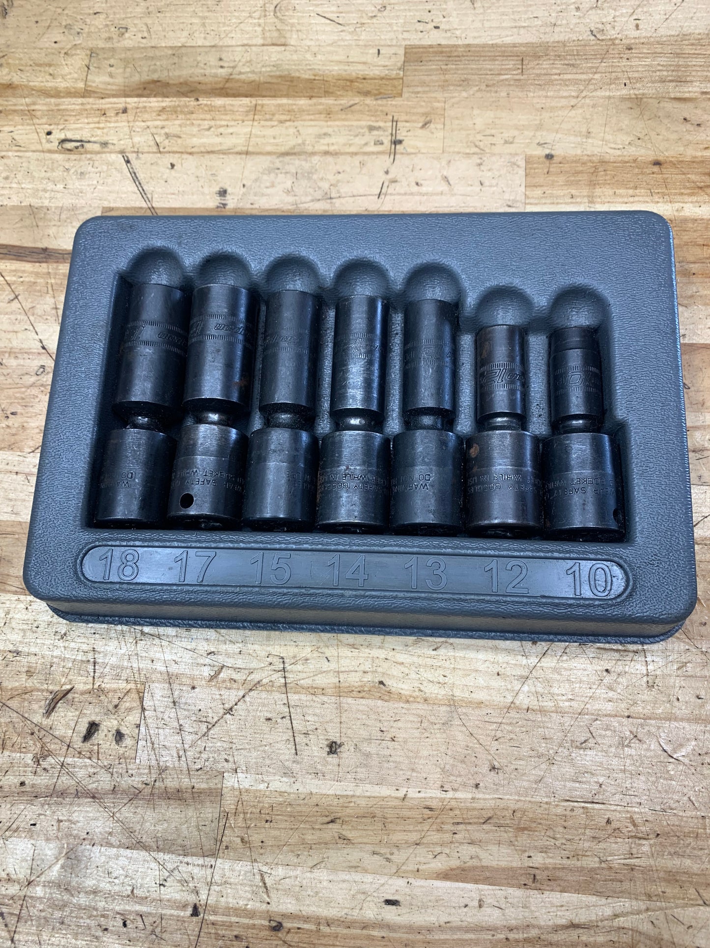Snap On 3/8” Metric Deep Impact Swivel Socket Set 7pc USA 207IPLFM