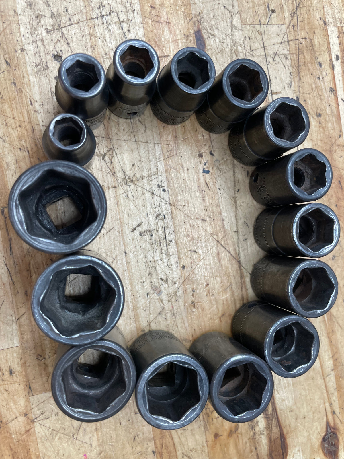 Snap On 1/2” Metric Impact Shallow Socket Set 15pc. 10-24mm USA 315IMMYA