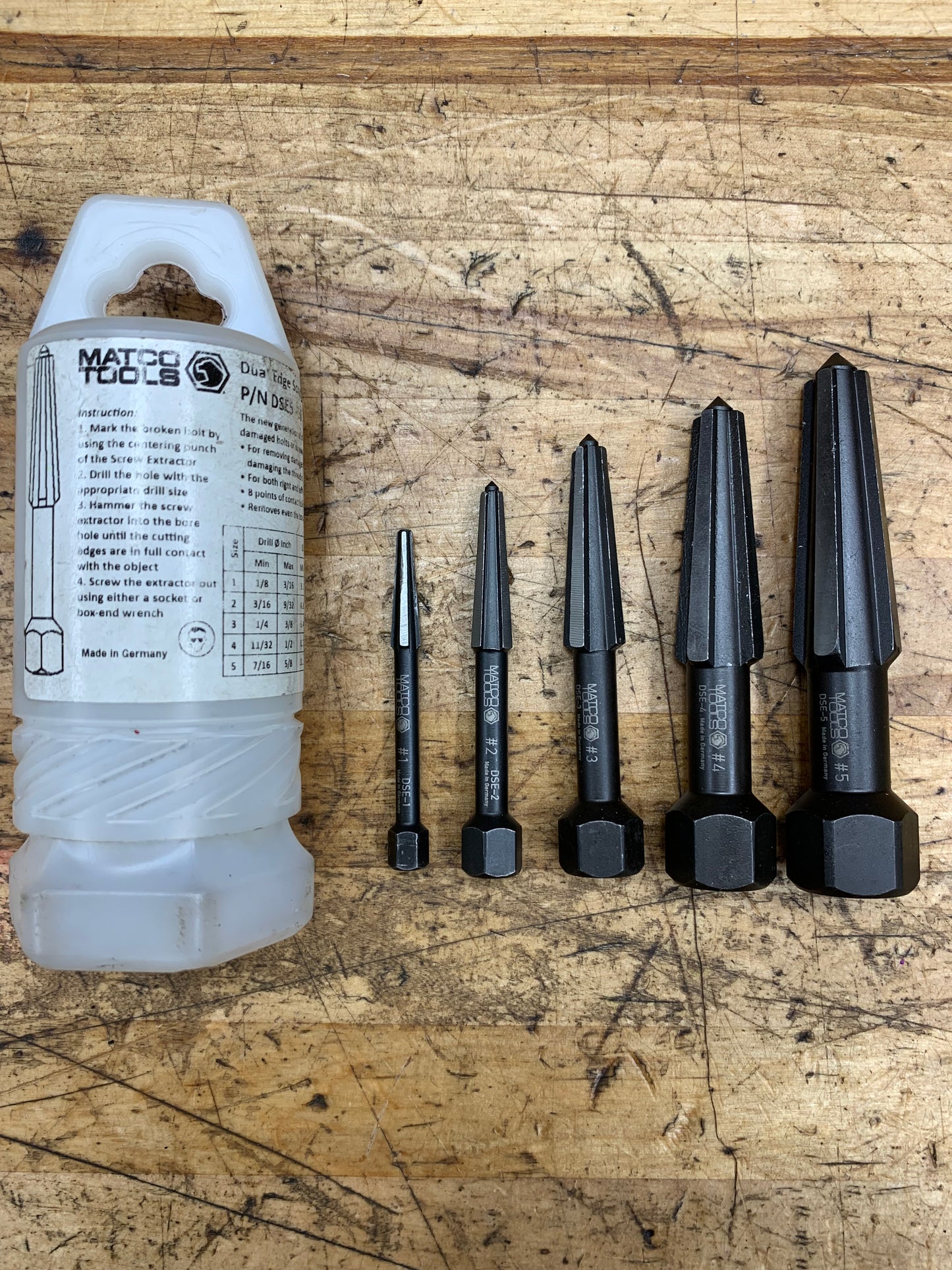 Matco Dual Edge Screw Extractor Set Germany DSE5