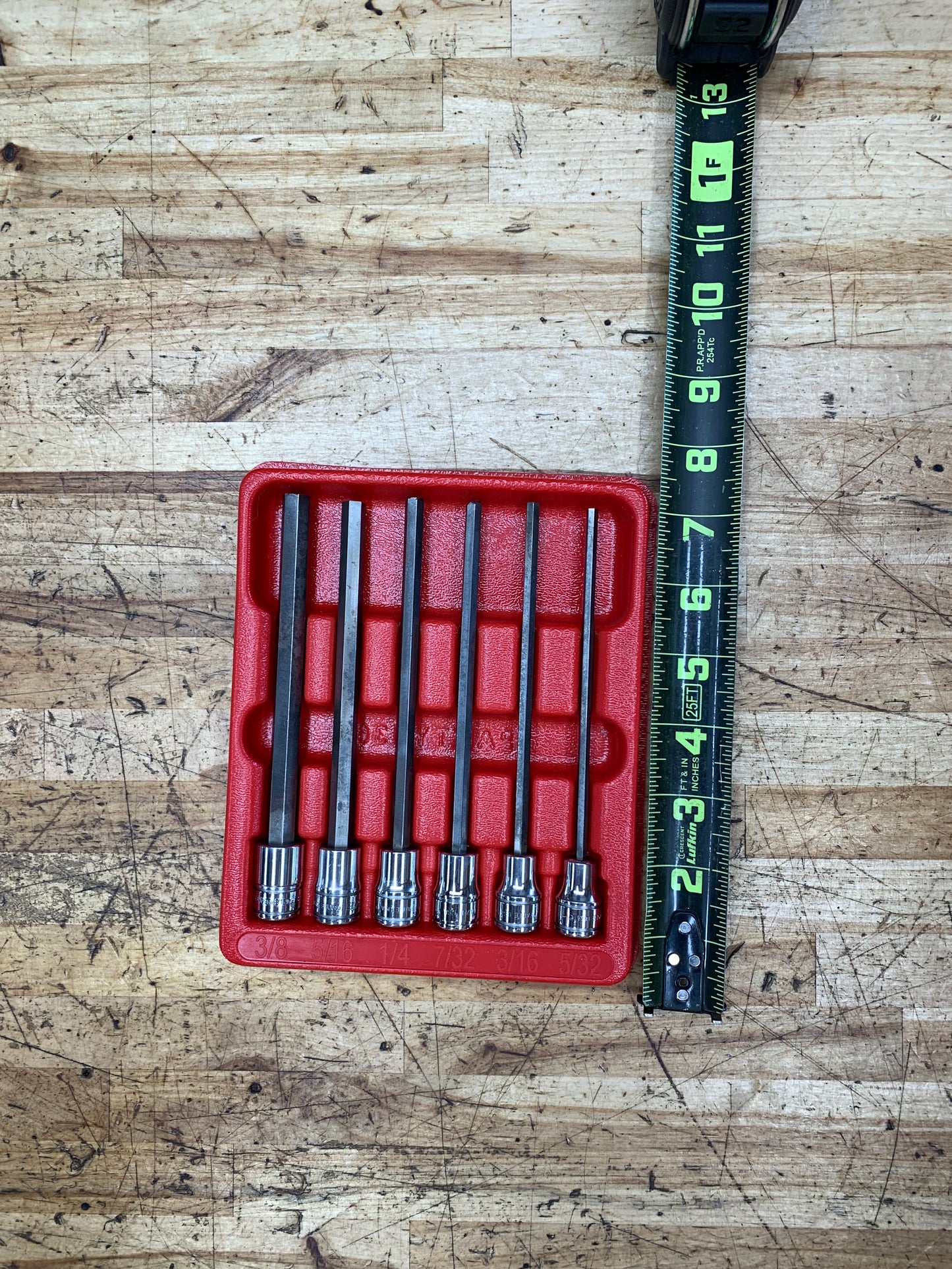 Snap On 3/8" SAE Long Hex Socket Set 6pc USA 206EFAL