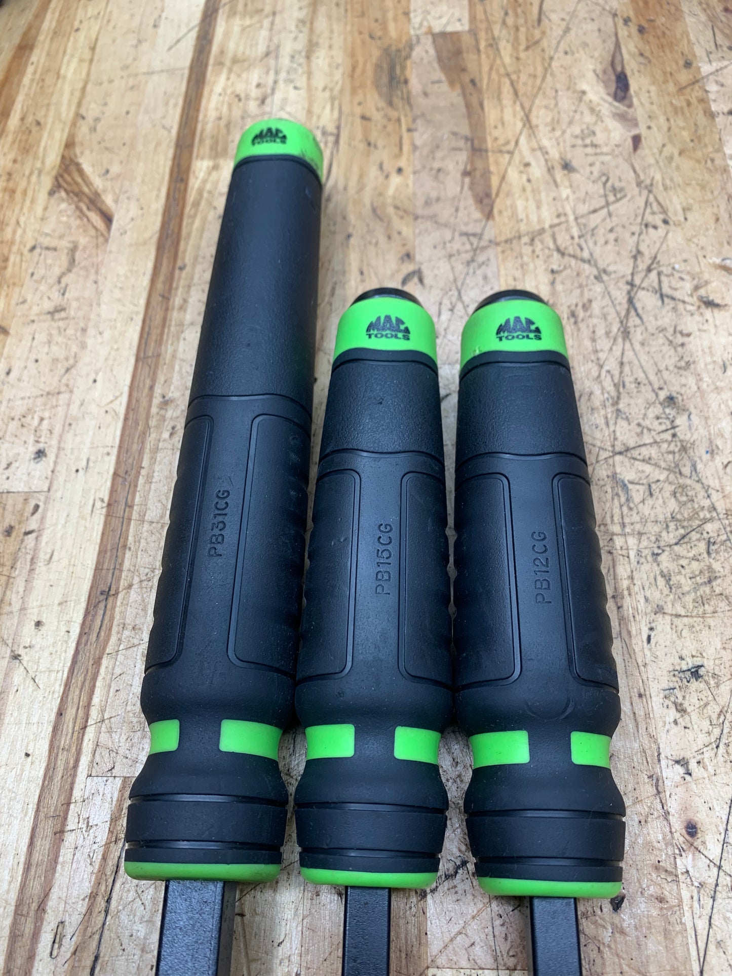 Mac Tools 3pc Green Striking Prybars 30”, 15” & 12”