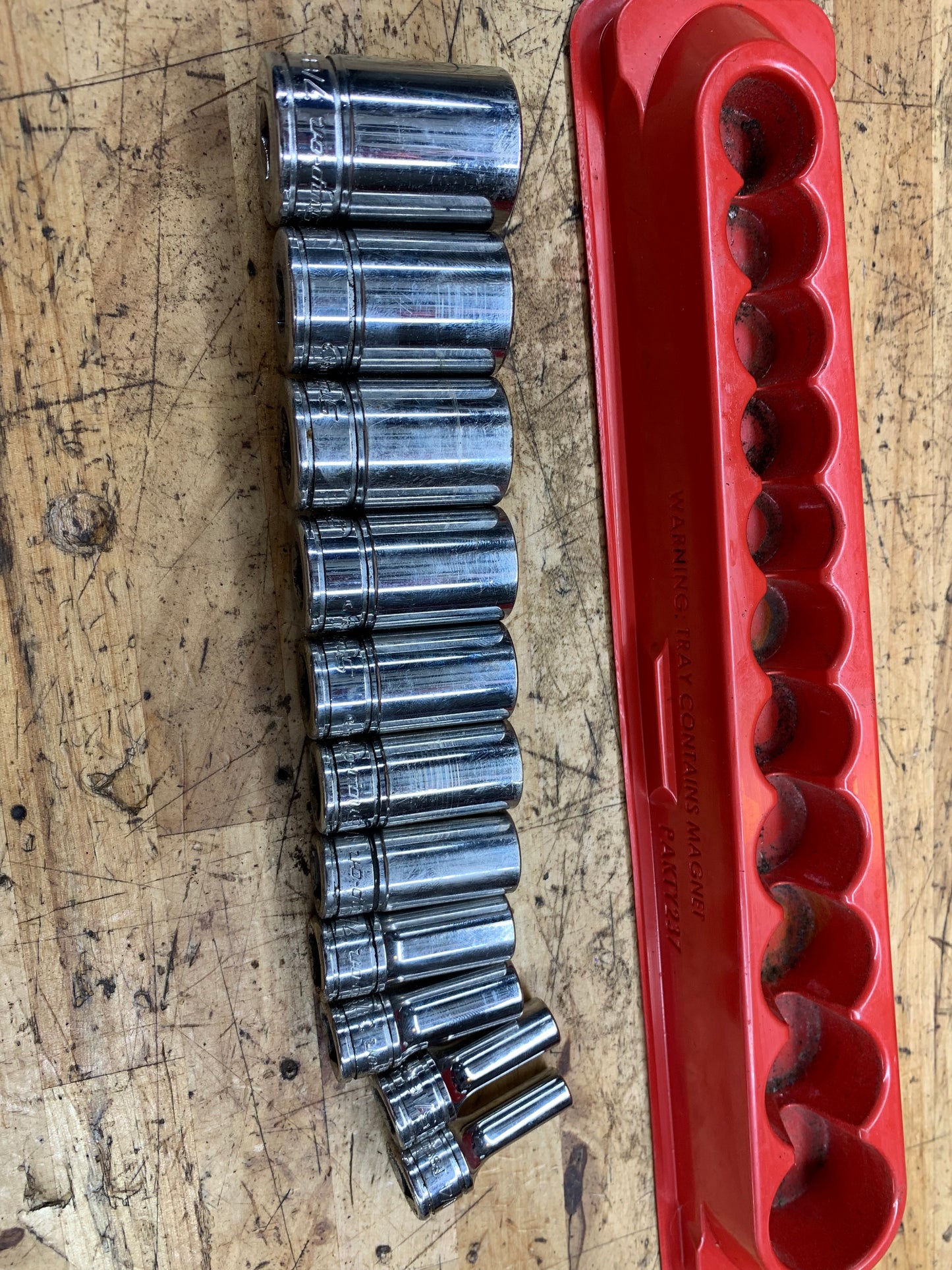 Snap On 3/8" SAE Semi Deep Chrome Socket Set 211FSSY
