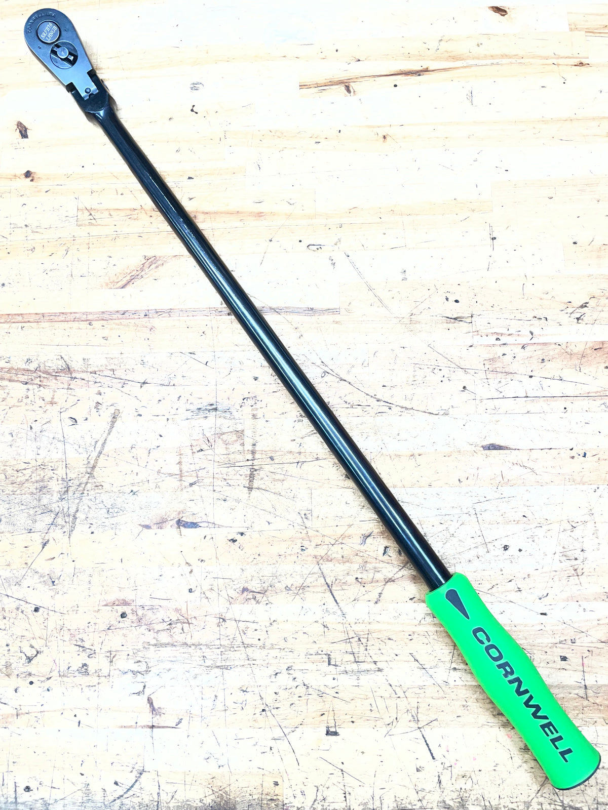 Cornwell 1/2” XL Long Flex Head Ratchet Black/Green USA SRFB76LHNGB