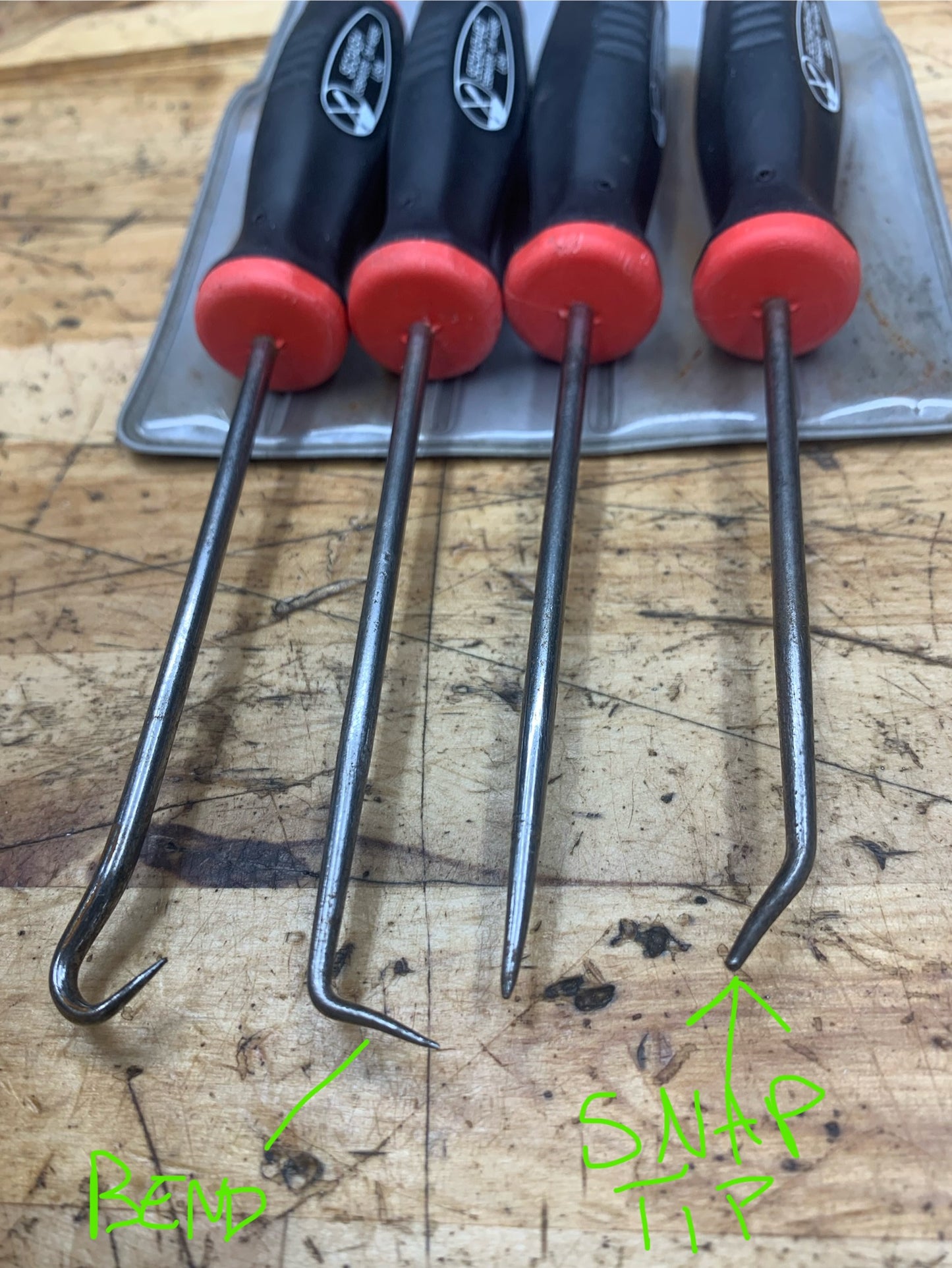 Snap On Mini Pick Set Vintage Soft Grip Pouch Set USA SGASA204